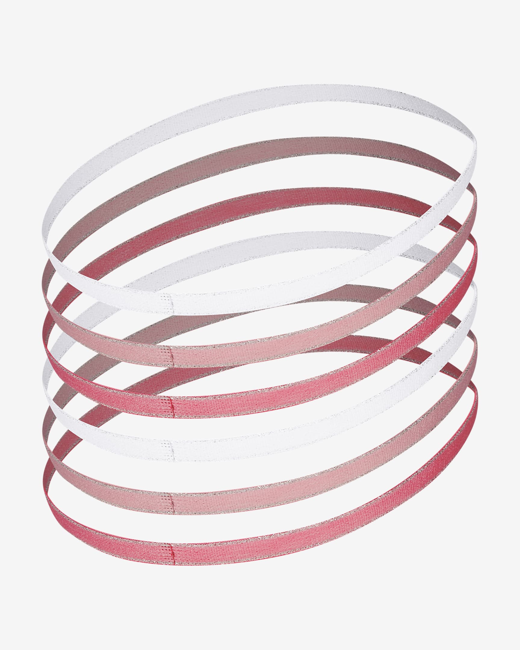 Nike Swoosh Sport Metallic Hairband (6-Pack) - Sea Coral/Coral Chalk/White