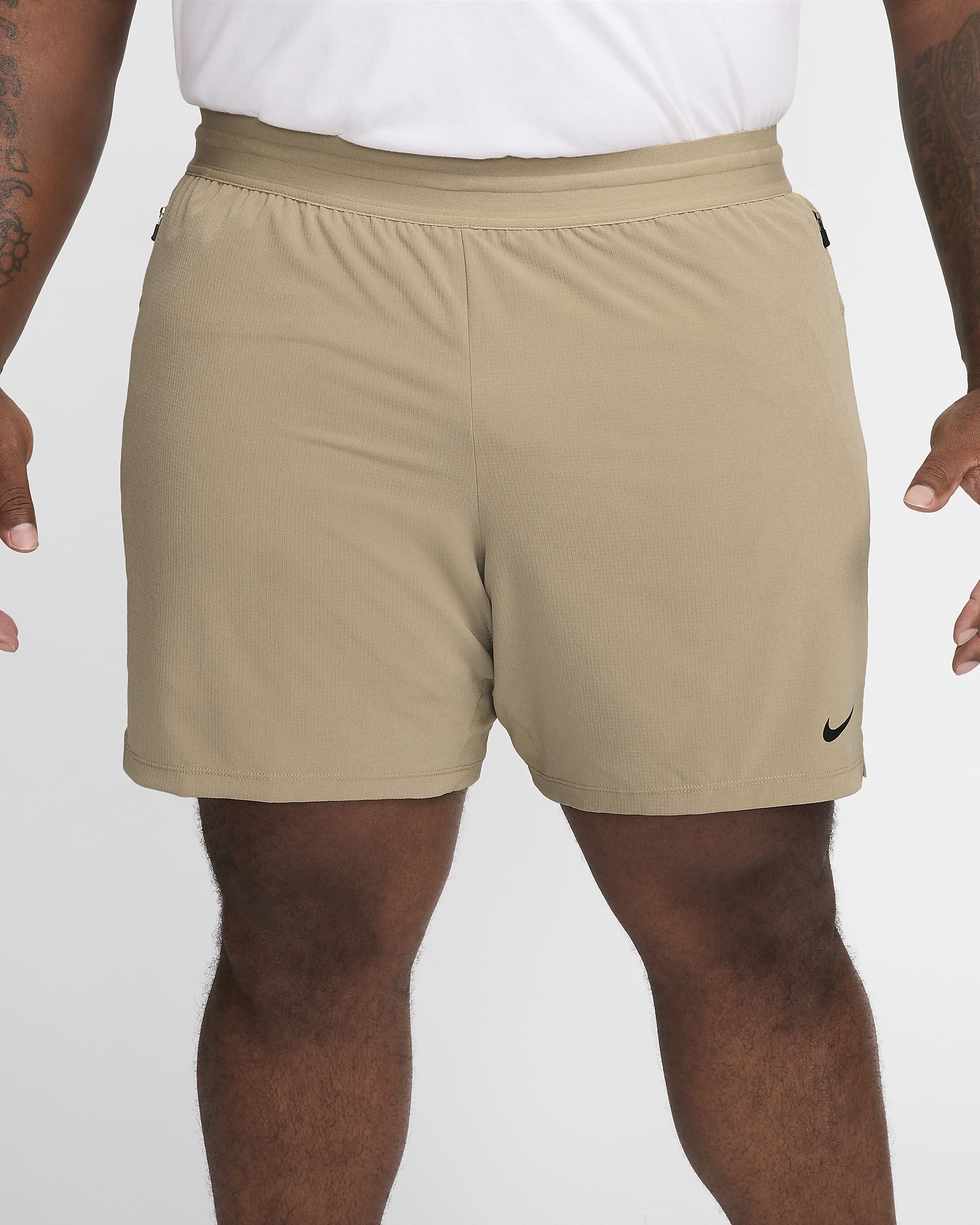 Nike Flex Rep 4.0 Dri-FIT 18 cm Astarsız Erkek Fitness Şortu - Khaki/Siyah/Siyah