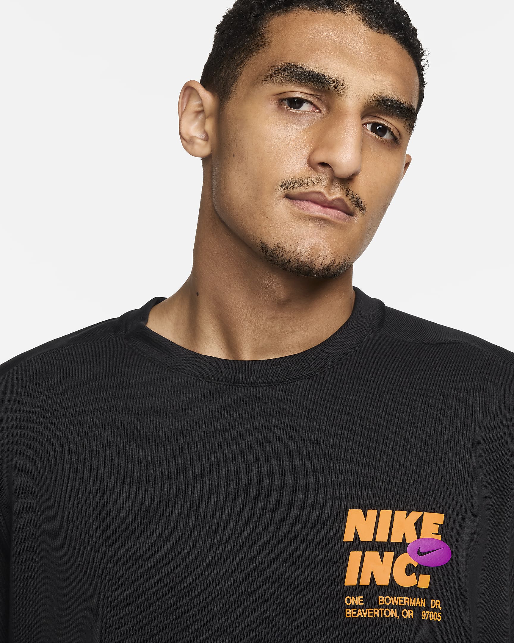 Camisola de fitness de manga comprida e lã cardada Dri-FIT Nike para homem - Preto/Preto/Sundial