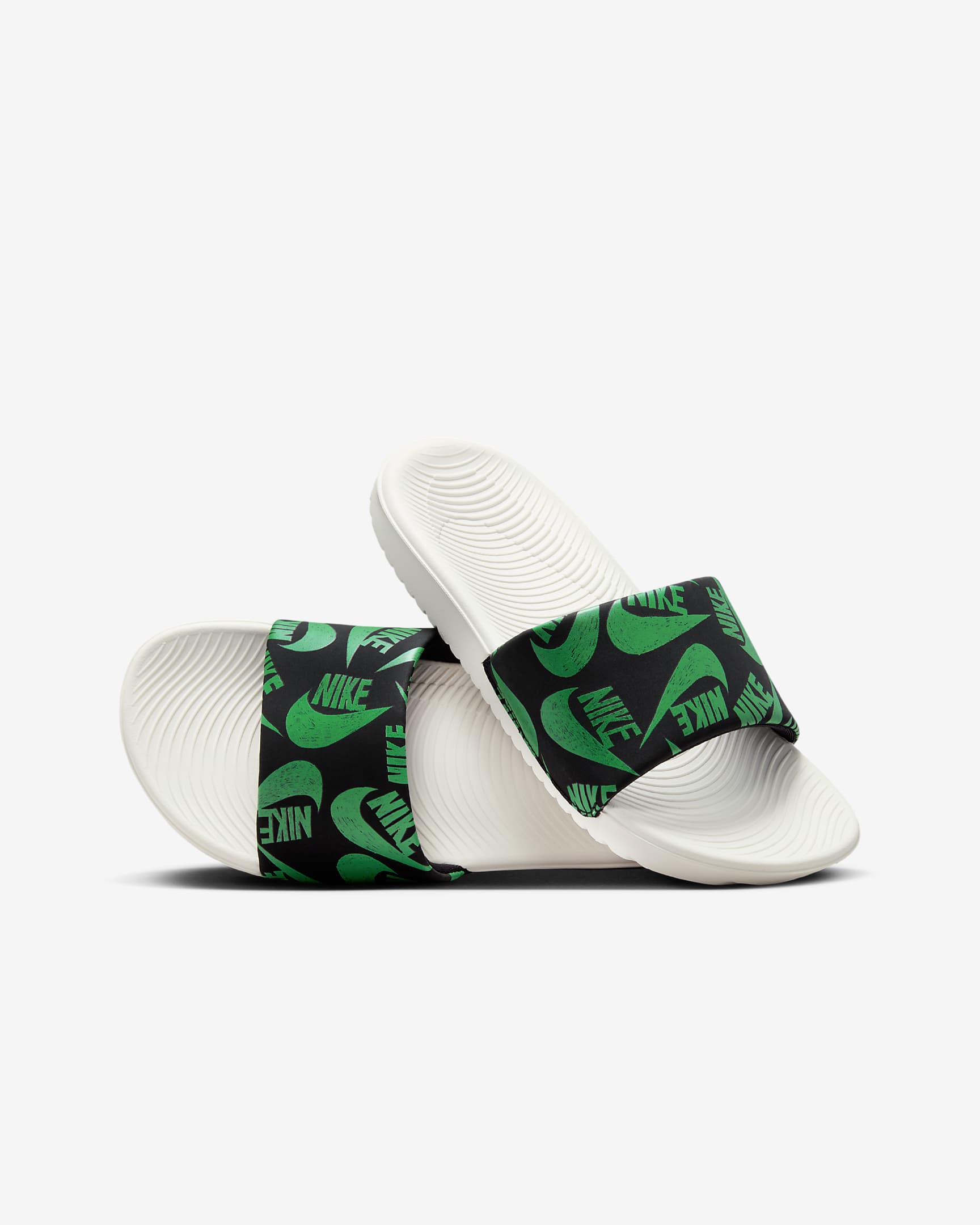 Nike Kawa SE JDI Younger/Older Kids' Slides - Black/Summit White/Stadium Green