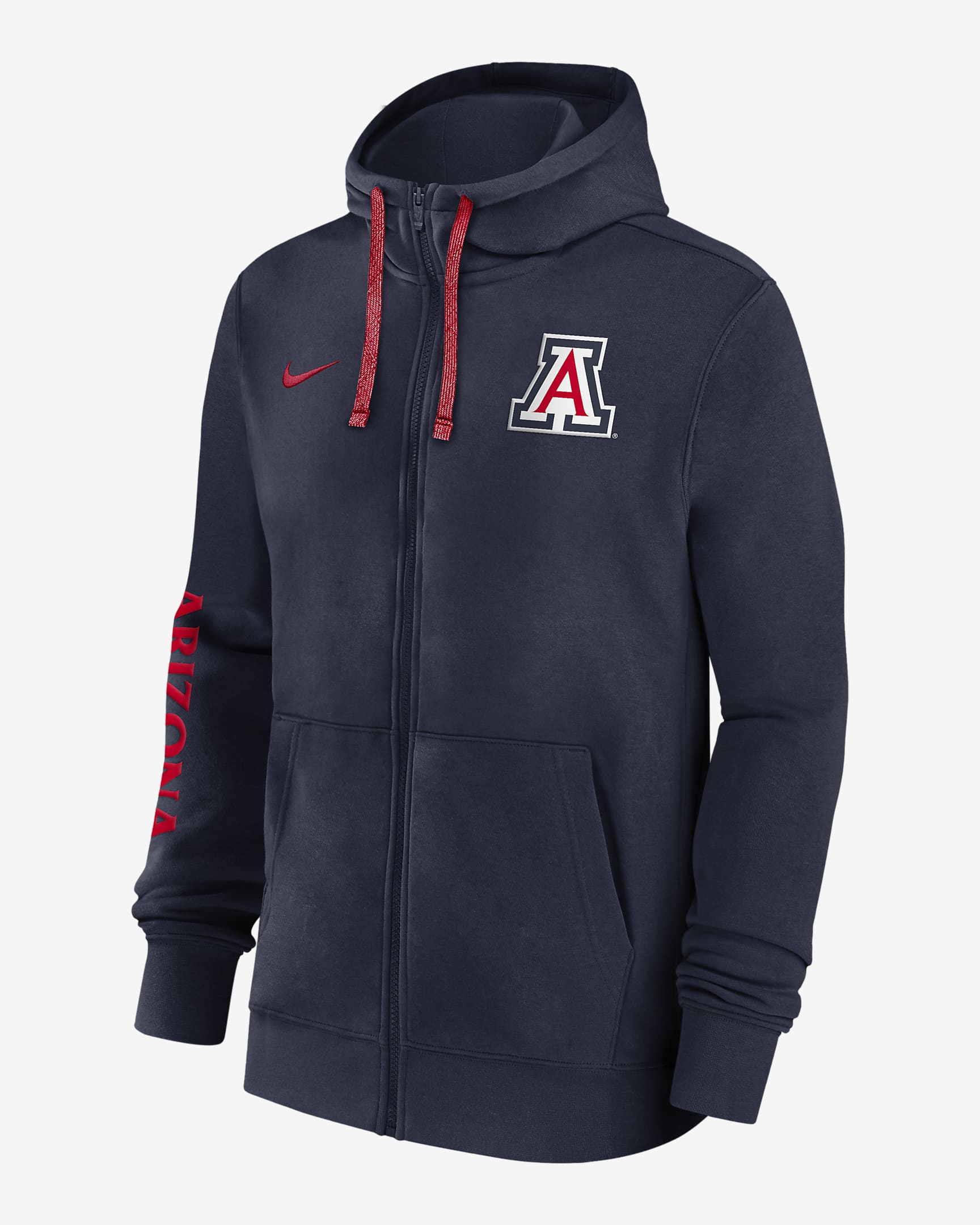 Arizona Wildcats Sideline Team Issue Men's Nike College Full-Zip Hoodie - Navy