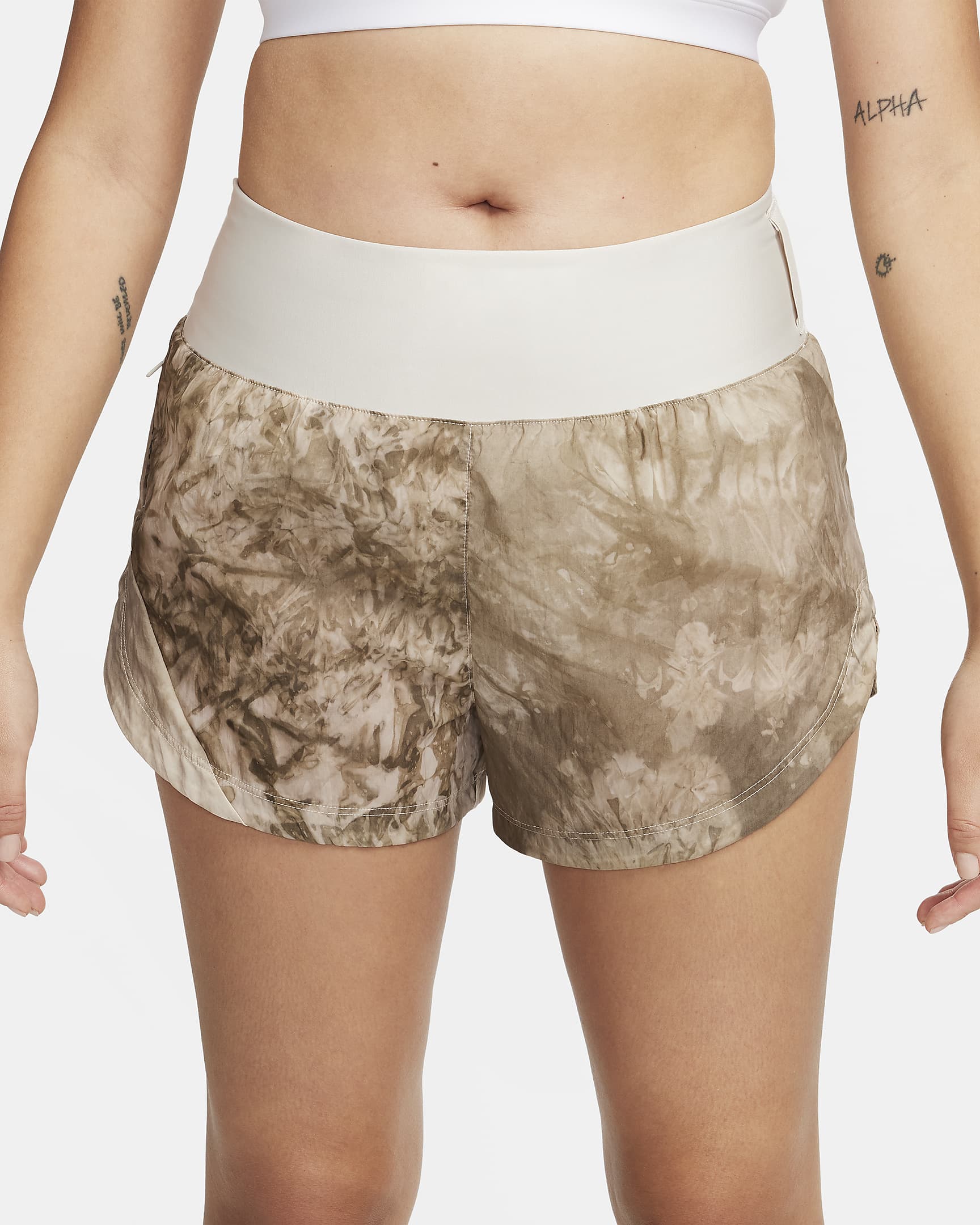 Nike Trail Repel hardloopshorts met halfhoge taille en binnenbroekje voor dames (8 cm) - Light Orewood Brown/Baroque Brown