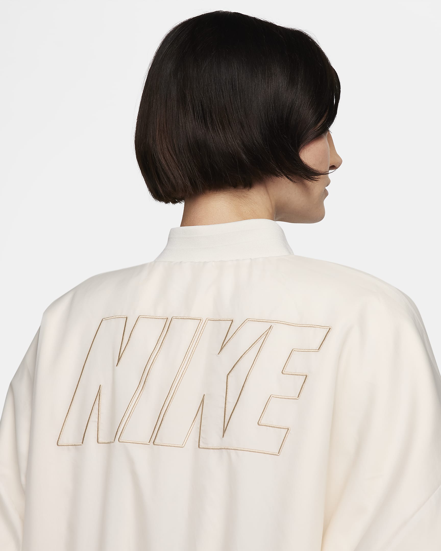 Veste aviateur réversible en fausse fourrure Nike Sportswear pour femme - Sail/Sanddrift