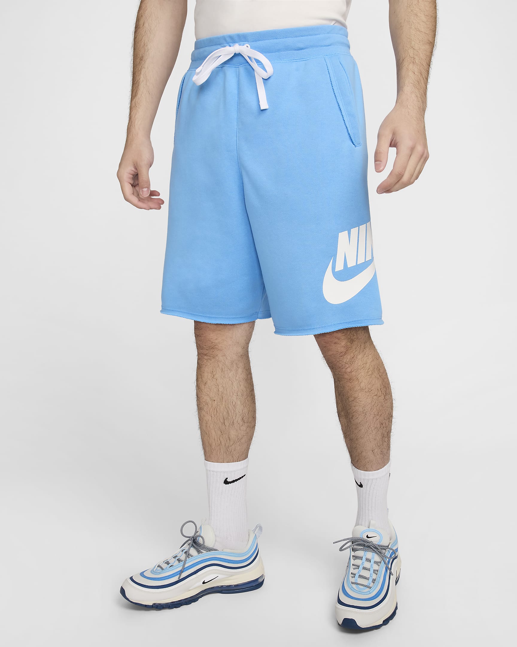 Nike Club Alumni Men's French Terry Shorts - University Blue/White/White