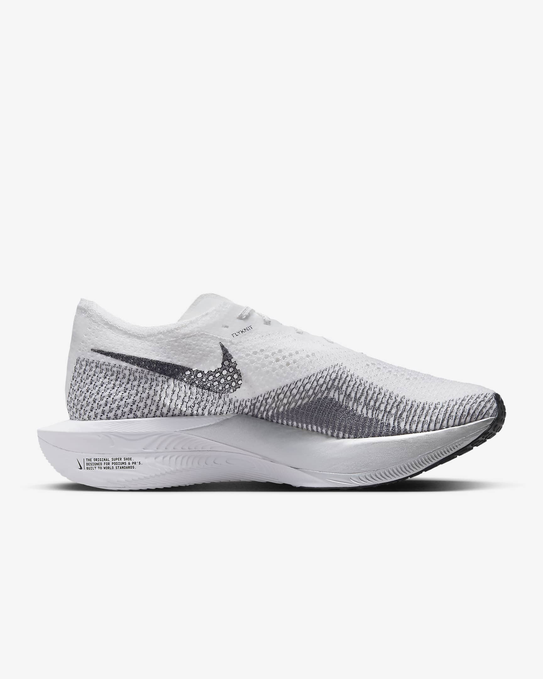 Nike Vaporfly 3 Men's Road Racing Shoes - White/Particle Grey/Metallic Silver/Dark Smoke Grey