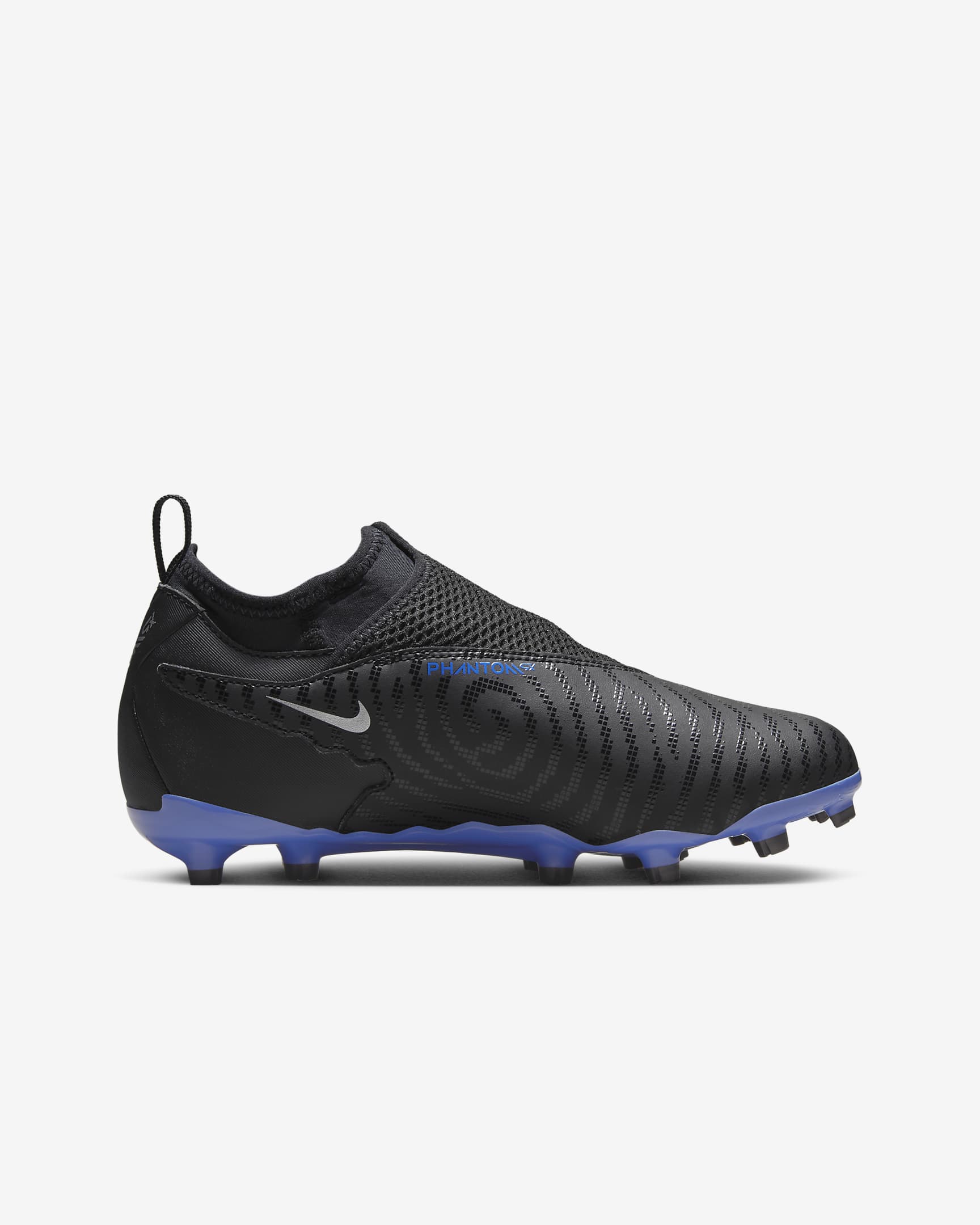 Nike Jr. Phantom GX Academy Big Kids' Multi-Ground Soccer Cleats - Black/Hyper Royal/Chrome