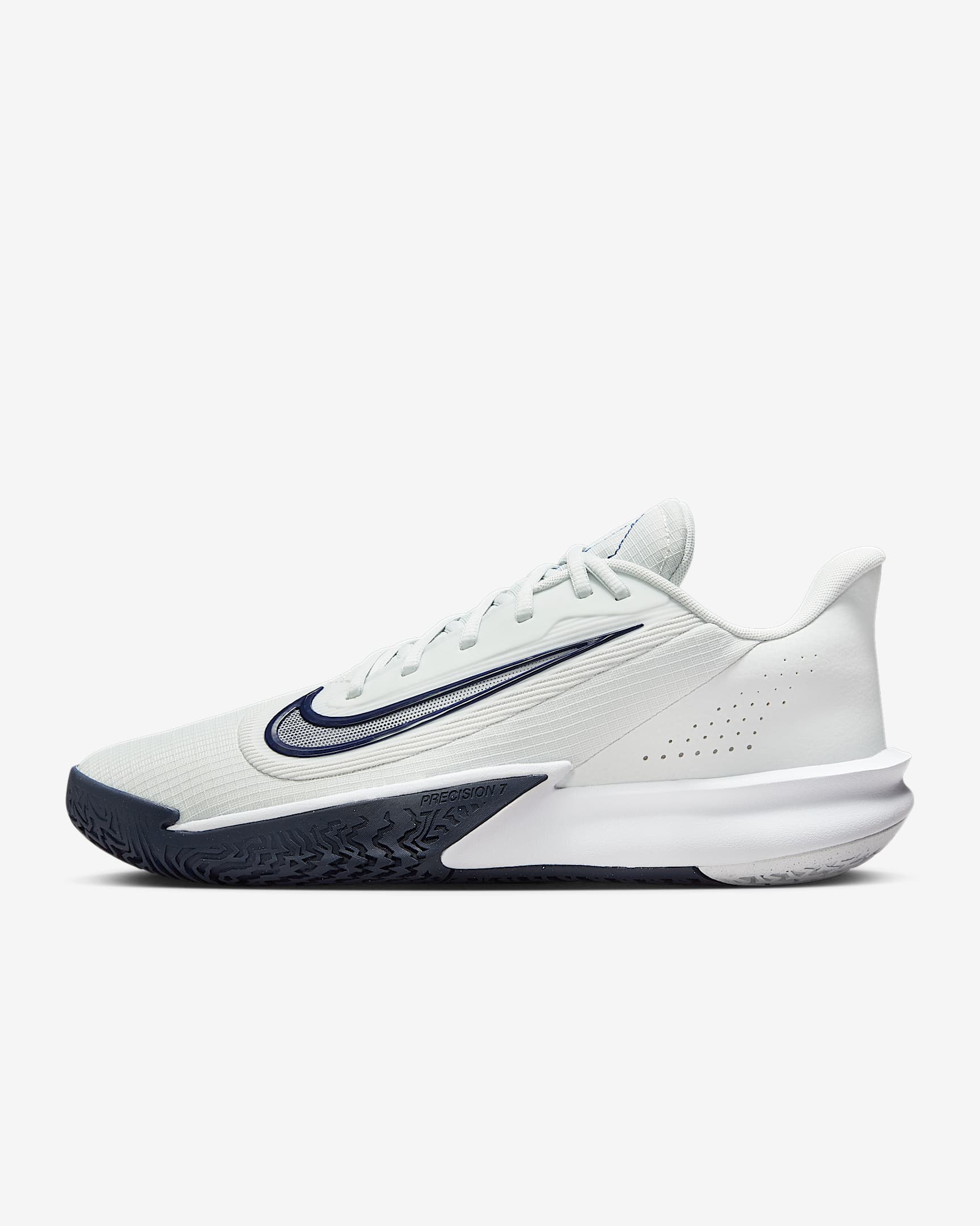 Nike Precision 7 Basketball Shoes - Photon Dust/White/Midnight Navy