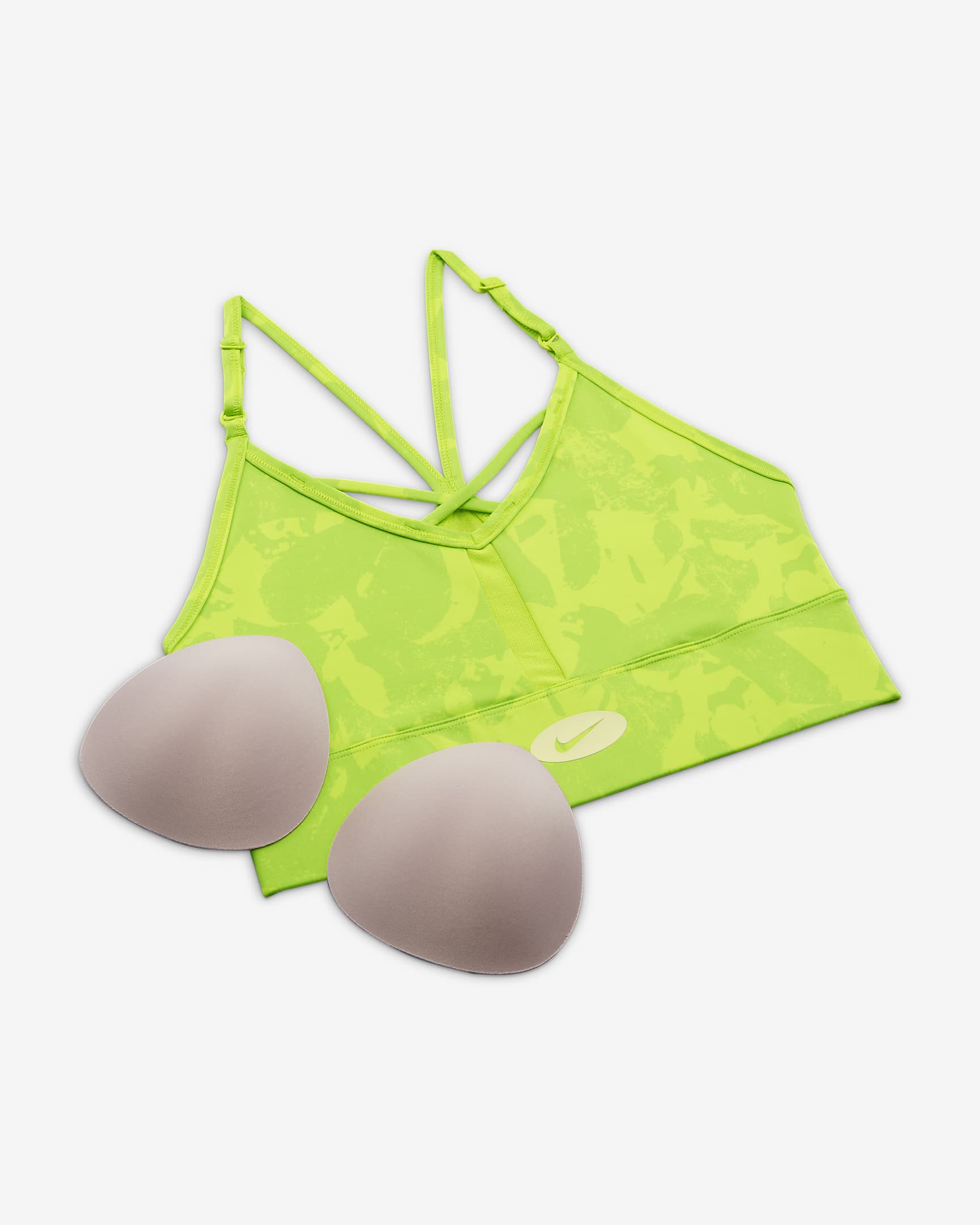 Nike Indy Icon Clash Women's Light-Support Padded Printed Sports Bra - Atomic Green/Atomic Green/Atmosphere