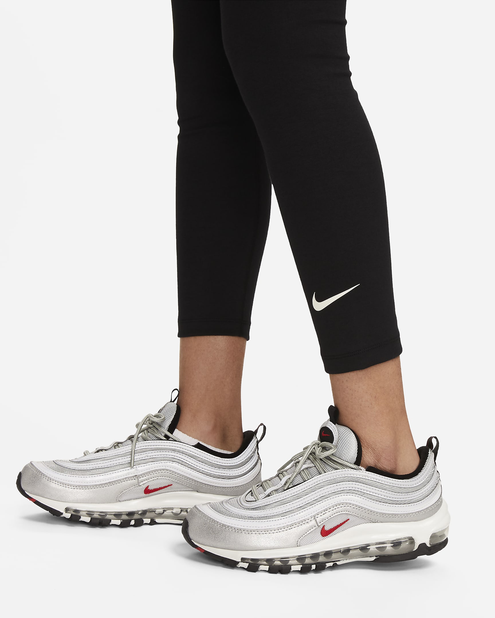 Leggings a 7/8 de cintura subida Nike Sportswear Classic para mulher - Preto/Sail