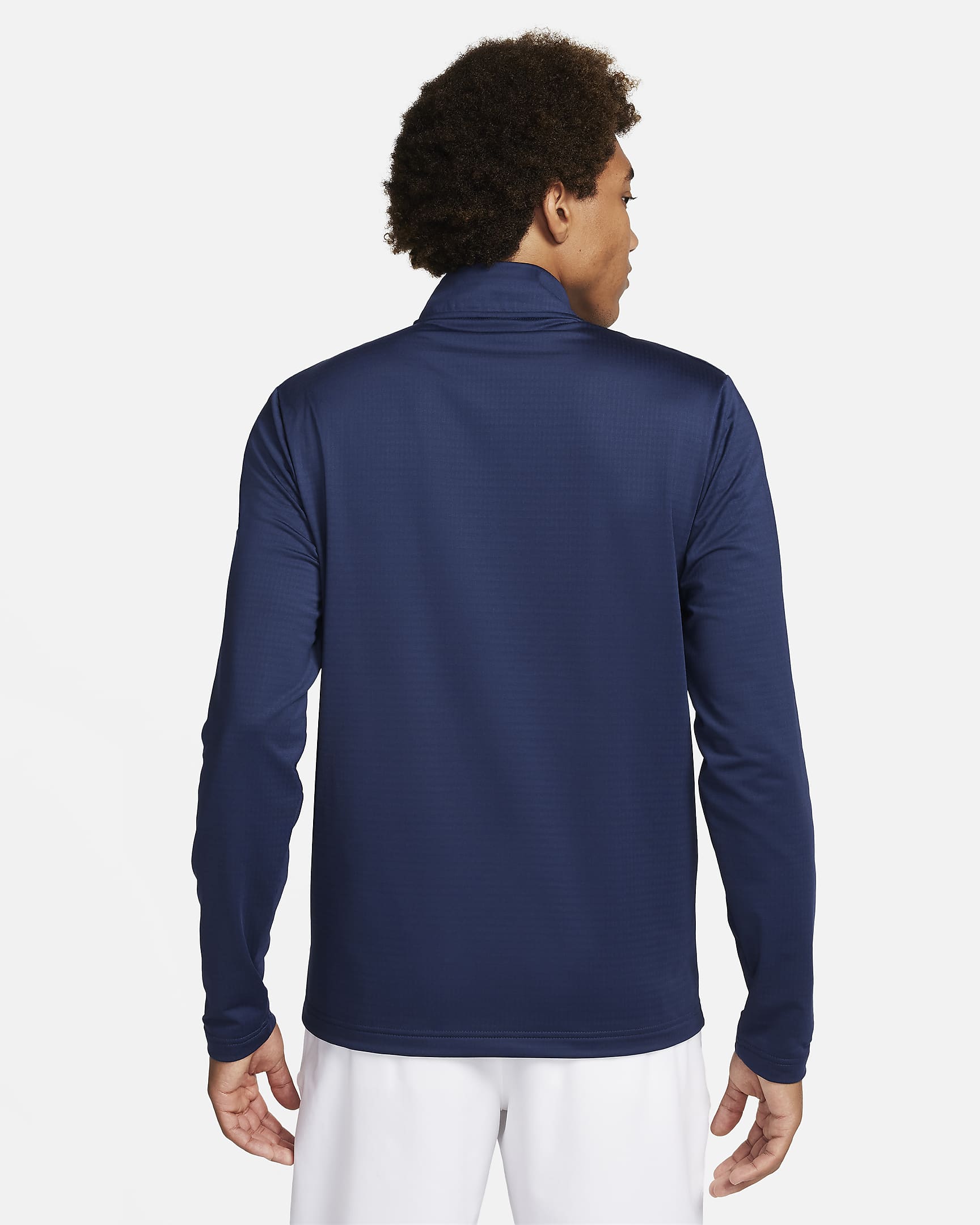 Nike Victory Dri-FIT golfoverdel med glidelås i halsen til herre - Midnight Navy/Hvit