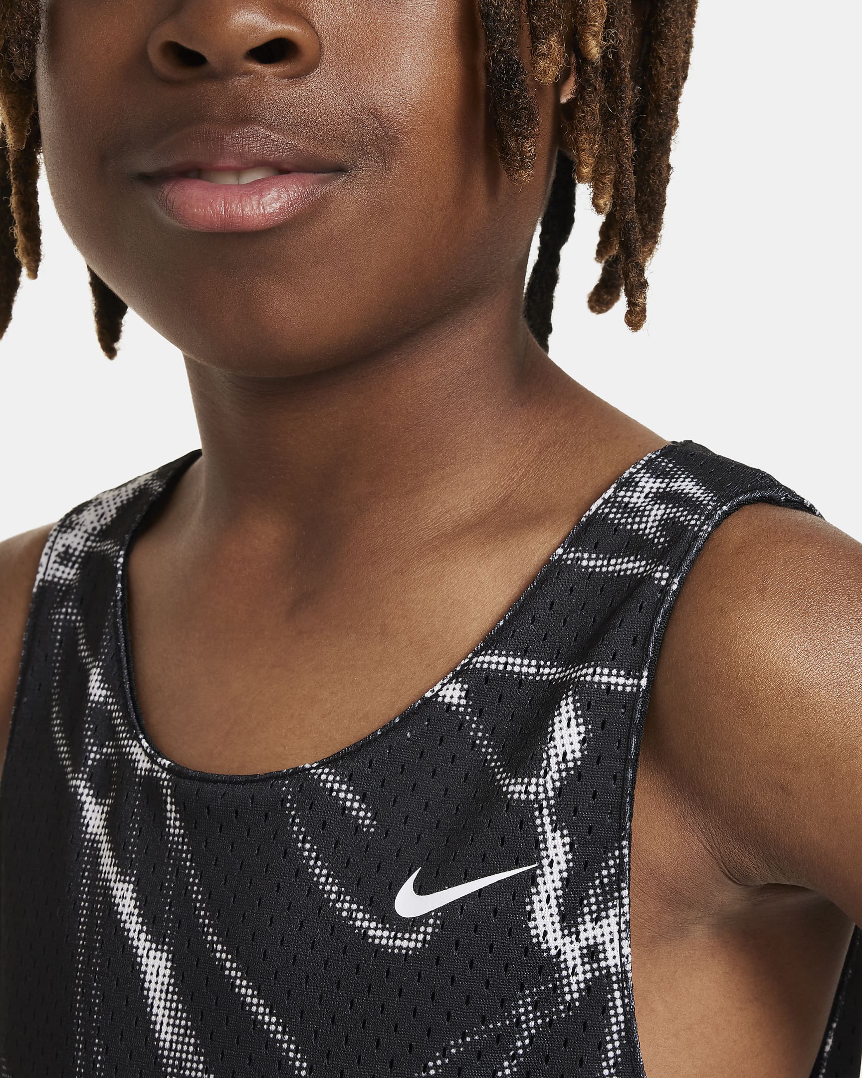 Nike Culture of Basketball vendbar drakt til store barn - Svart/Svart/Hvit