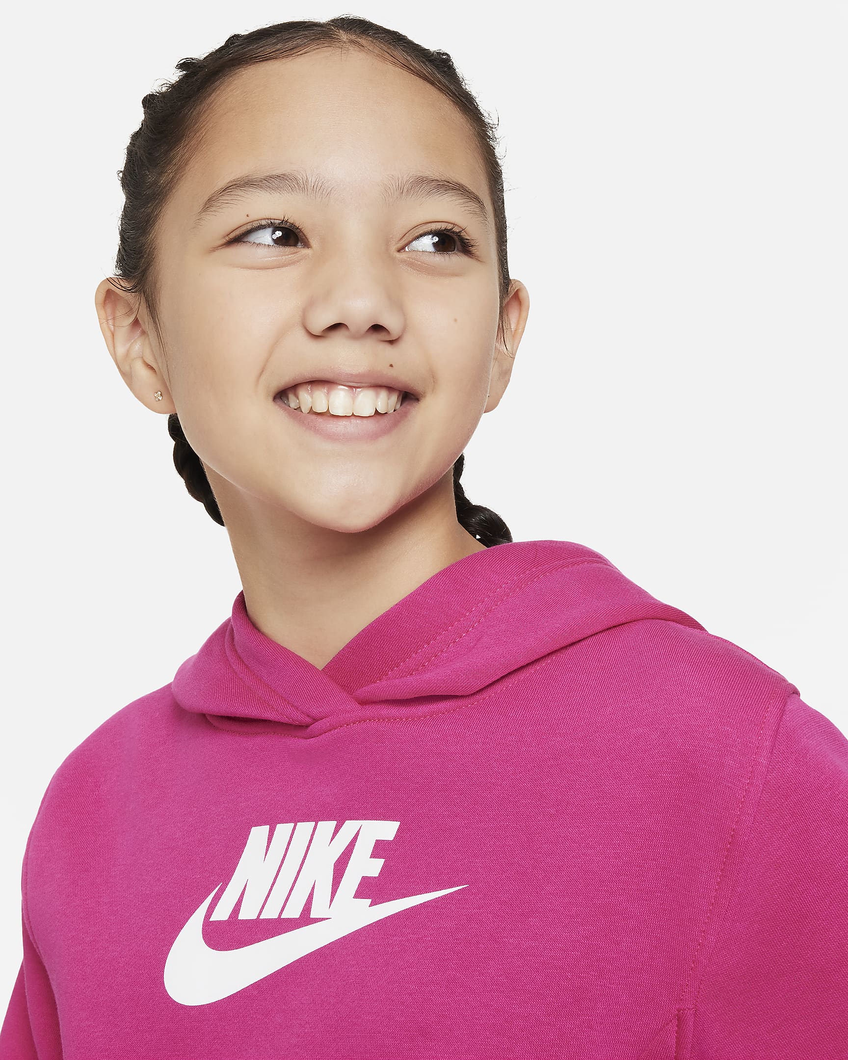 Nike Sportswear Club Fleece Kurz-Hoodie für ältere Kinder (Mädchen). Nike AT