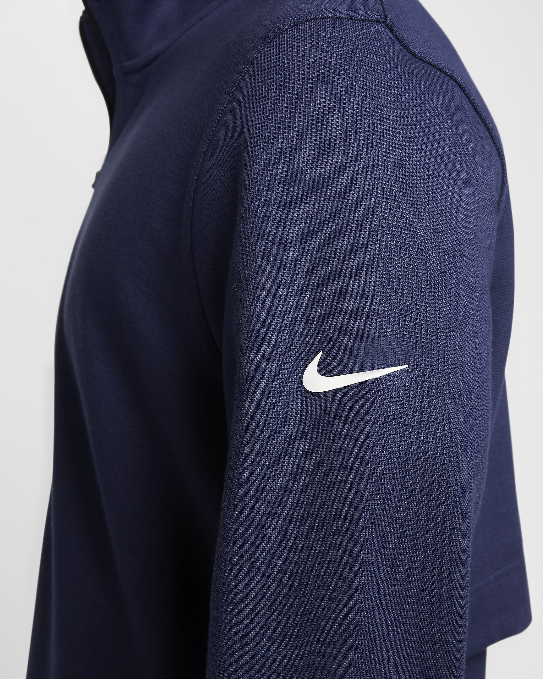 Camisola de golfe com fecho até meio Nike Tour para homem - Midnight Navy/Branco