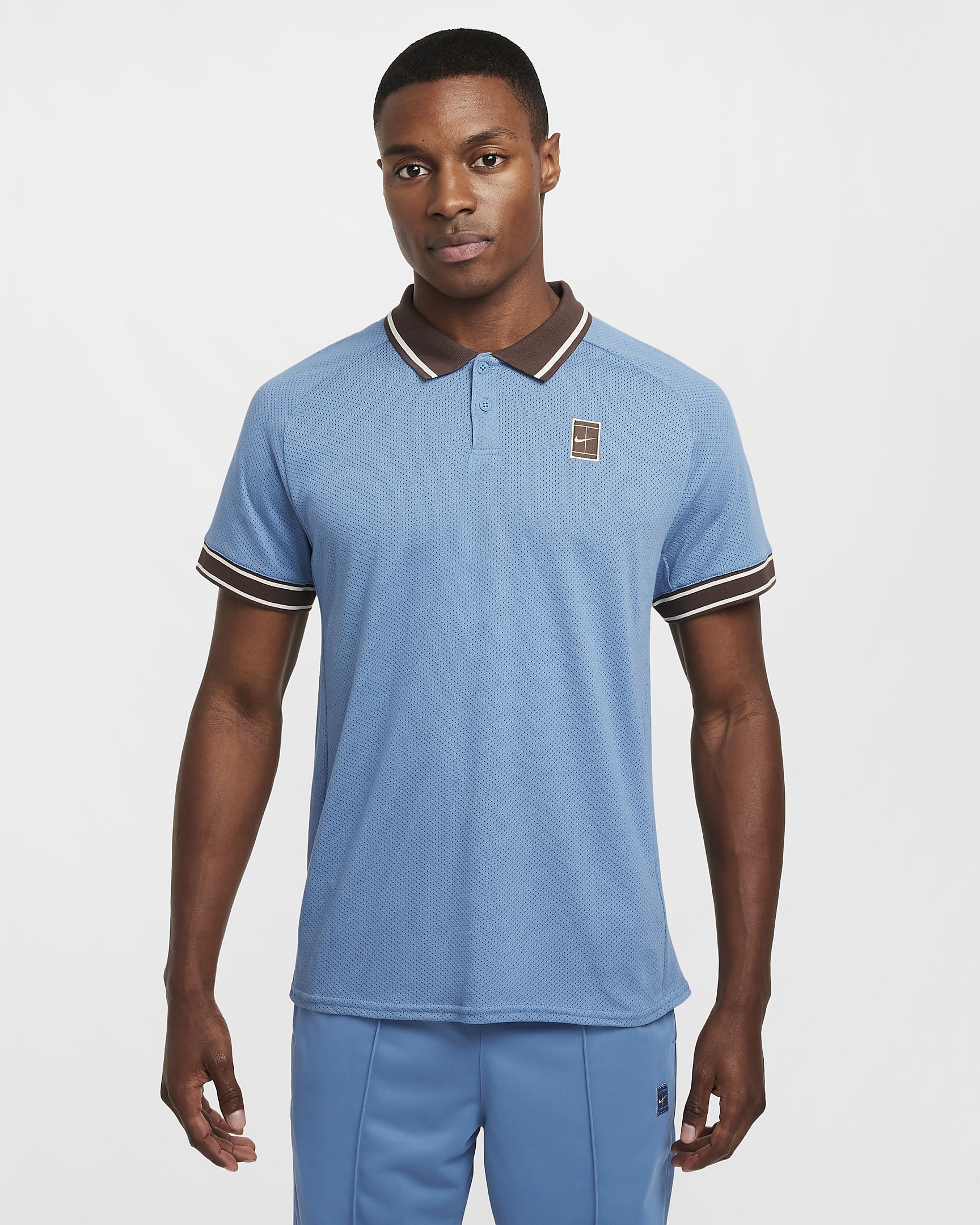 NikeCourt Heritage Men's Tennis Polo - Aegean Storm