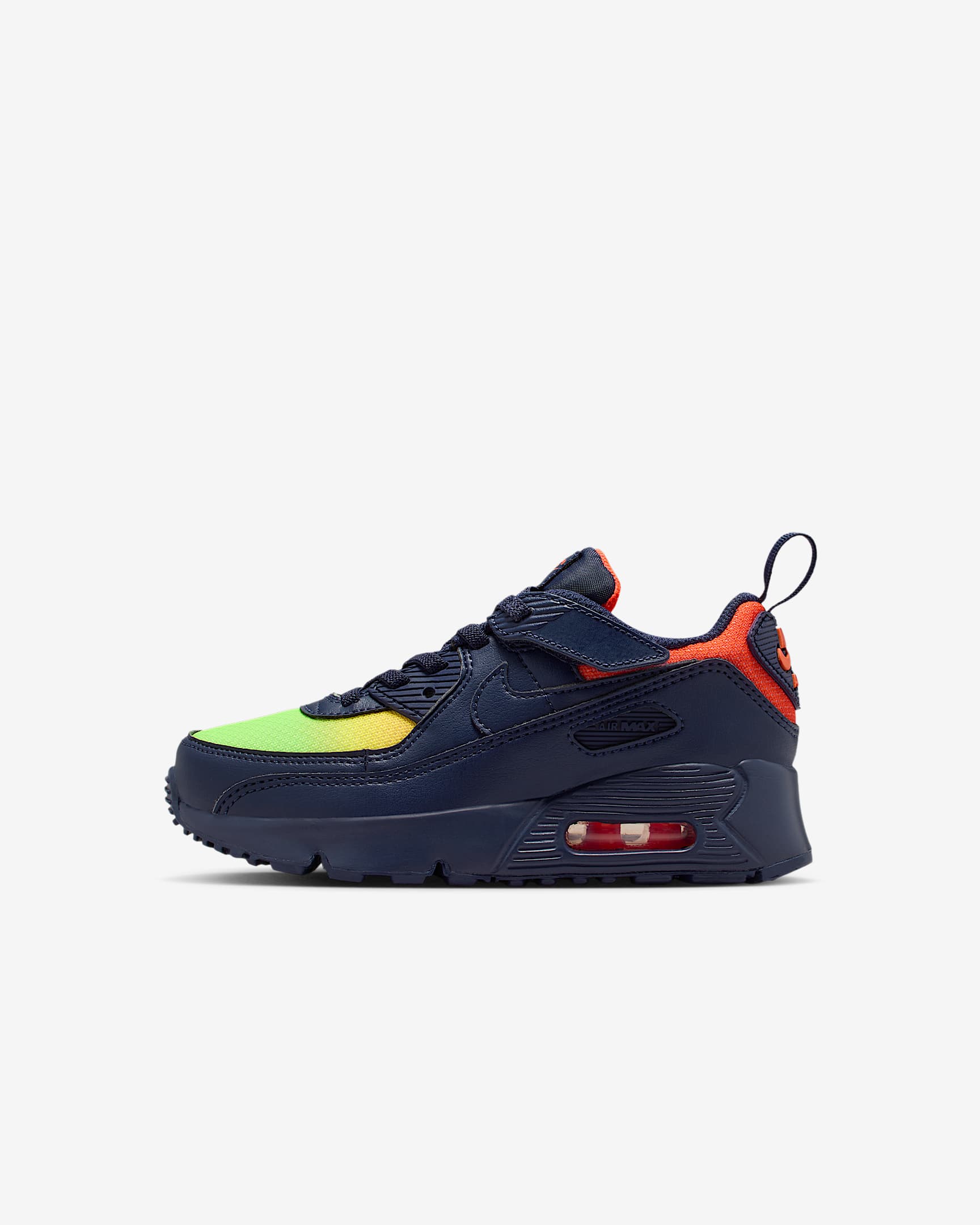 Nike Air Max 90 EasyOn Schuh für jüngere Kinder - Lemon Venom/Hyper Crimson/Laser Orange/Blackened Blue