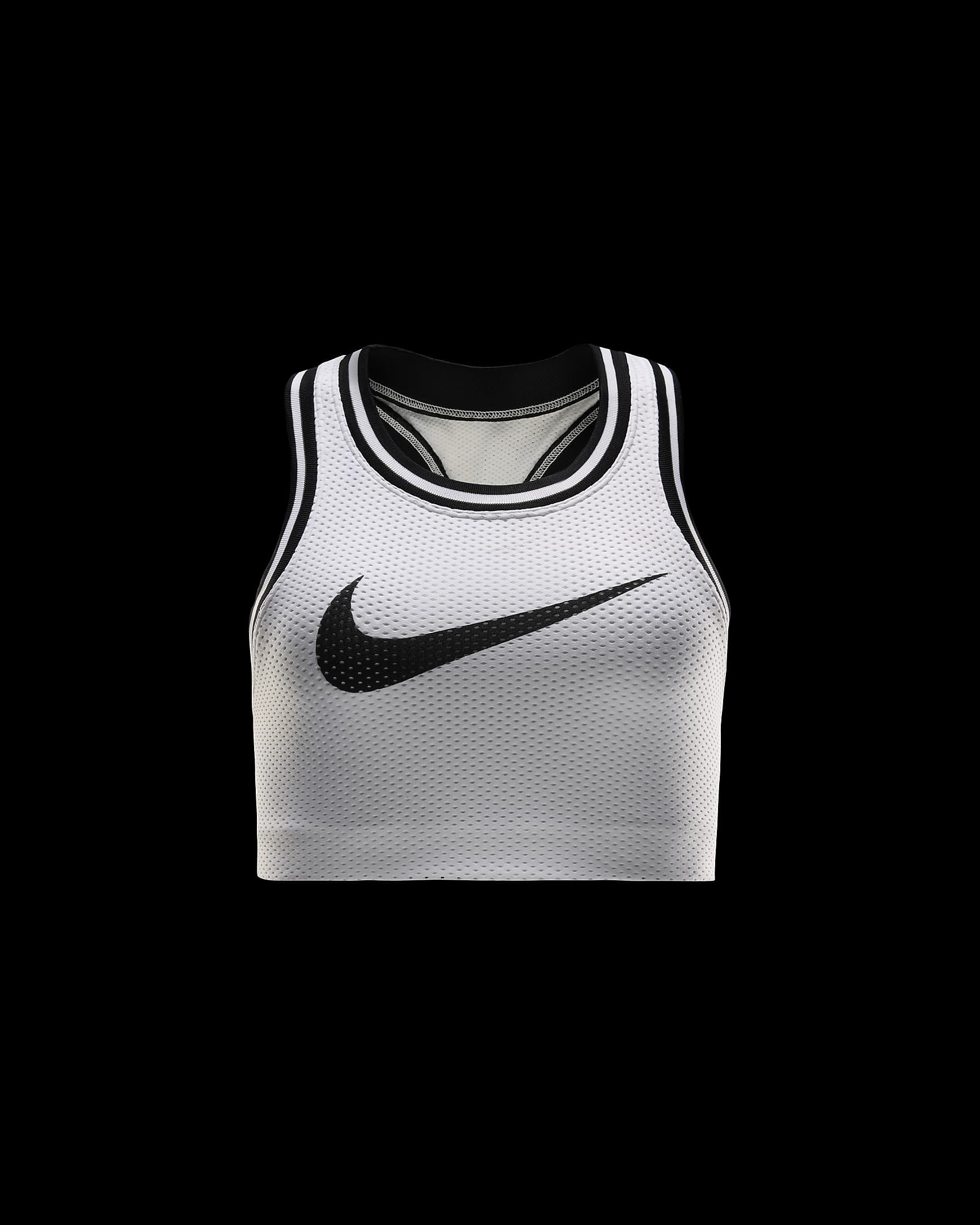 Nike Women's Light-Support Padded Jersey Sports Bra - White/Black