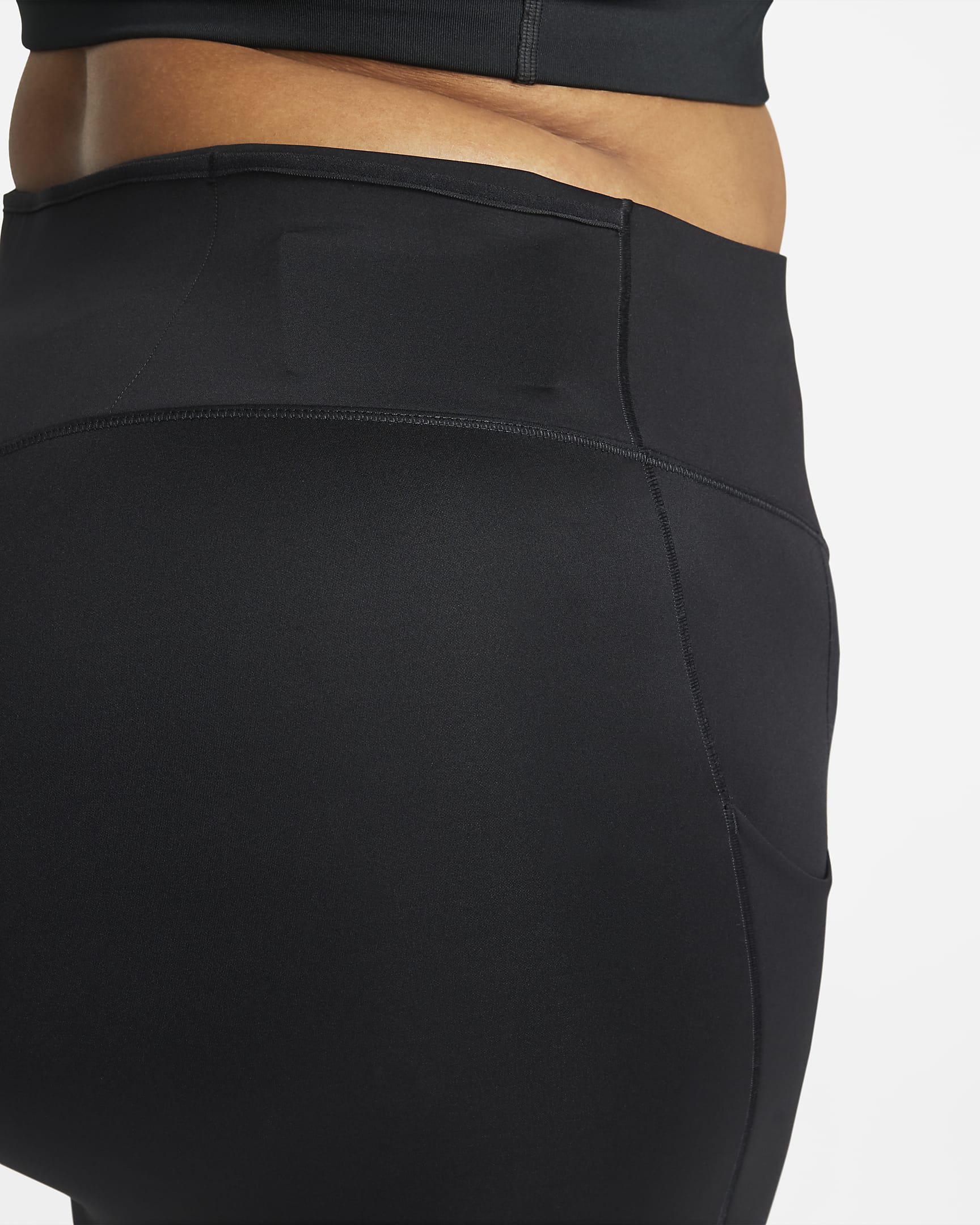 Nike Go Leggings de 7/8 de sujeción firme y talle alto con bolsillos - Mujer (Talla grande) - Negro/Negro