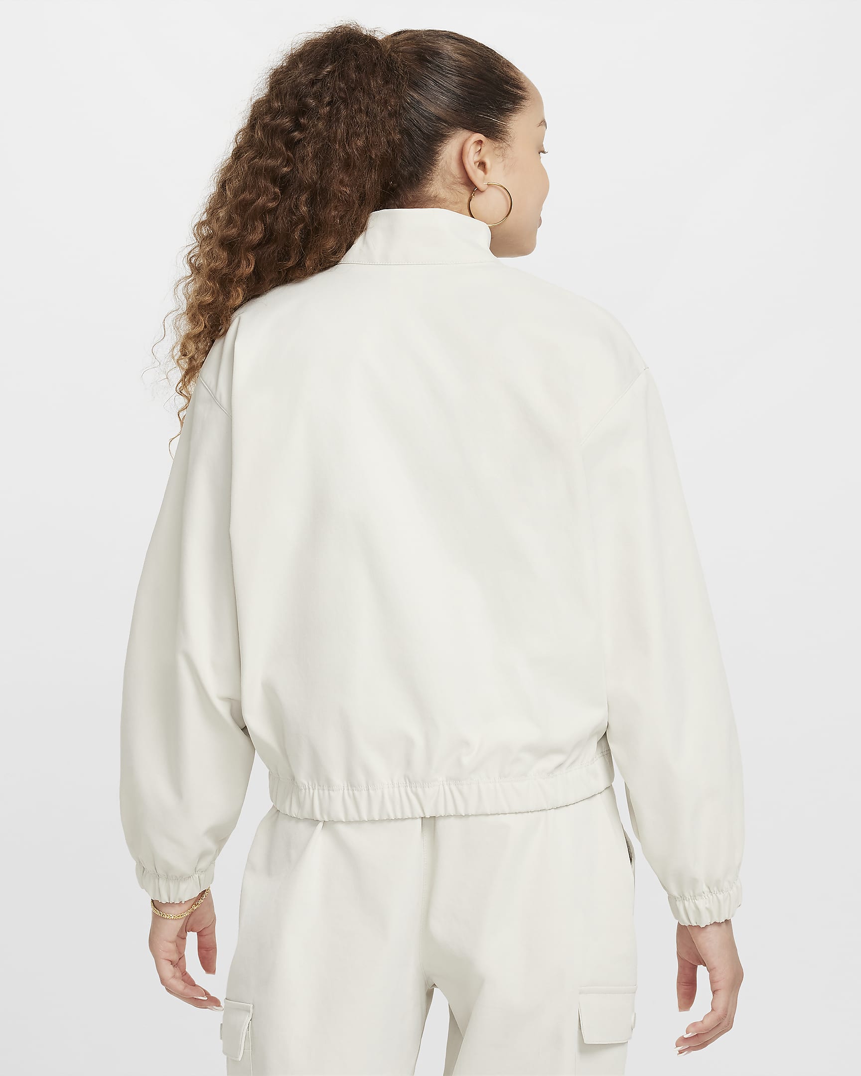 Nike Sportswear licht, oversized jack voor meisjes - Light Bone/Wit