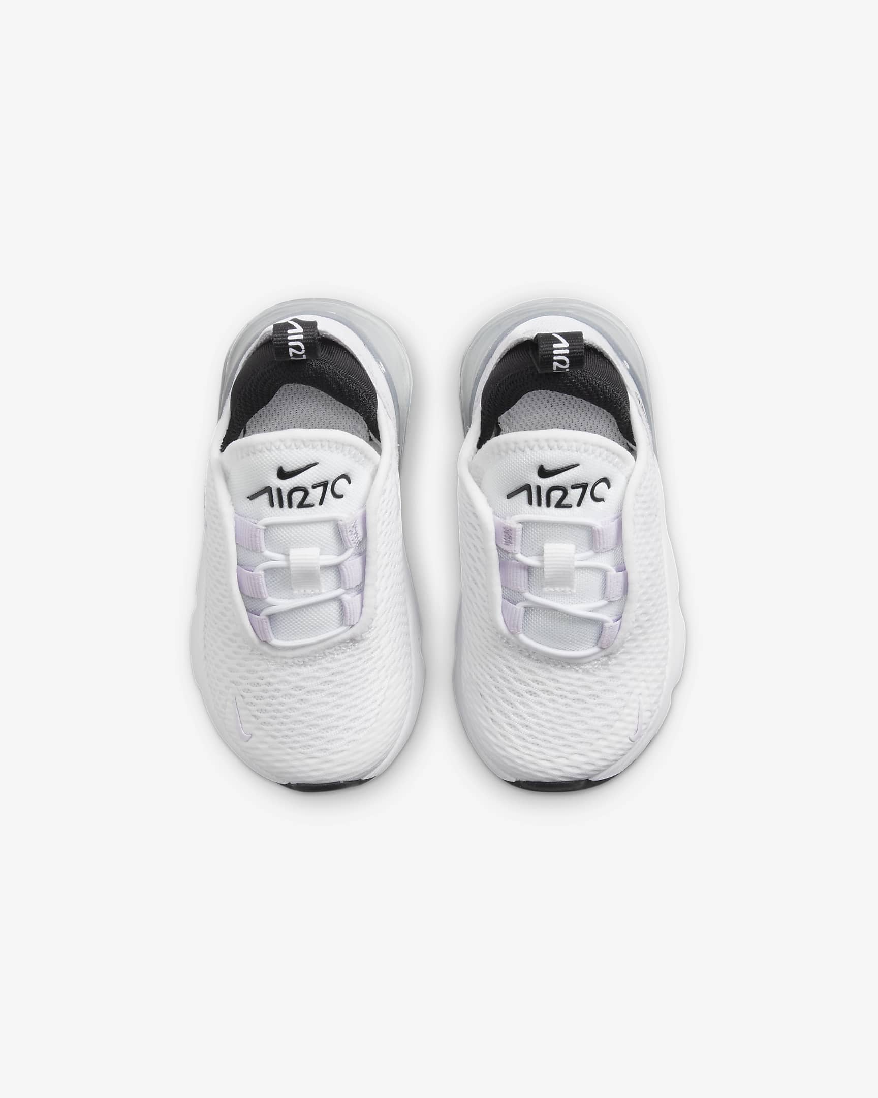 Nike Air Max 270 Baby and Toddler Shoe - White/Black/Metallic Silver/Pure Violet