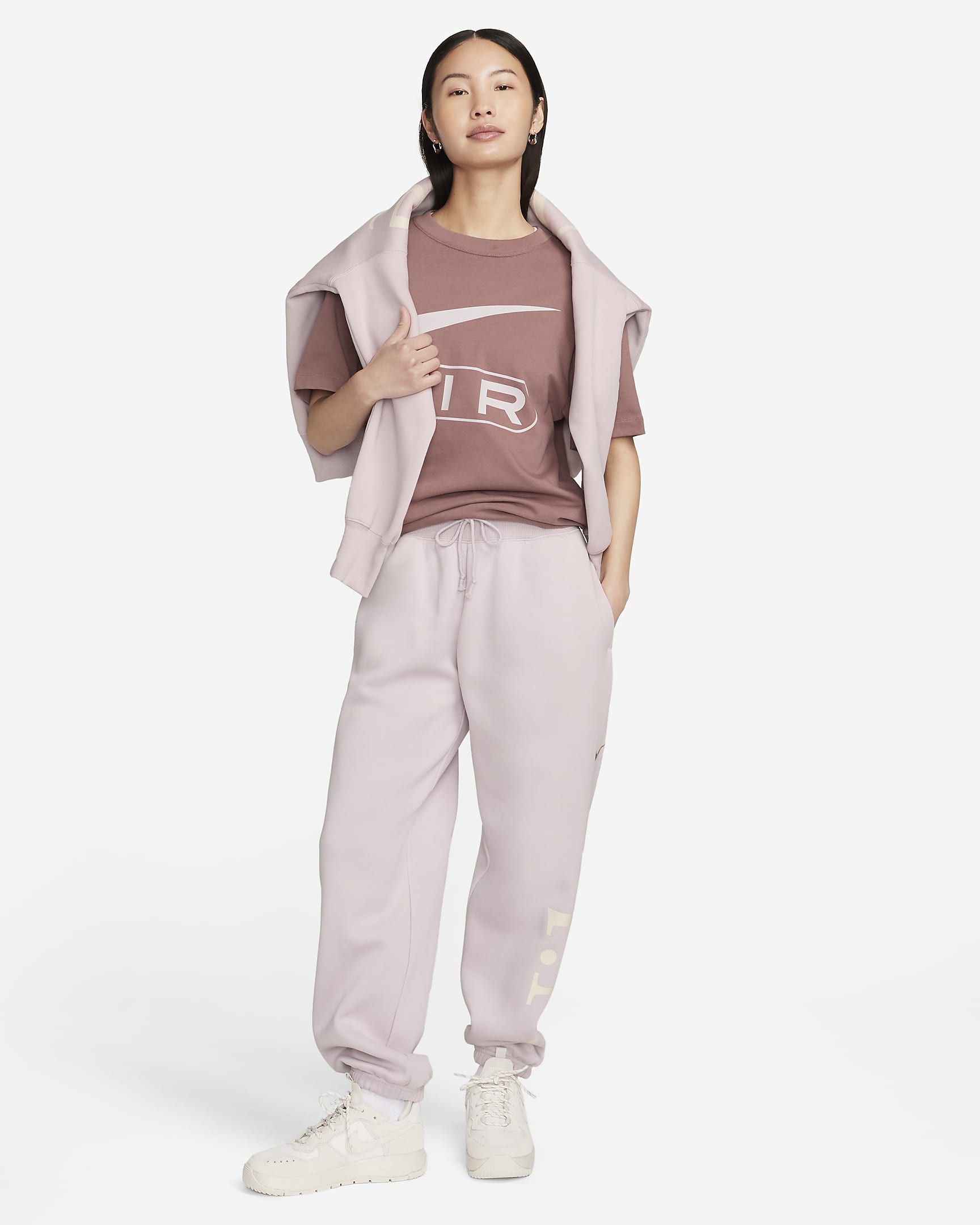 Nike Sportswear Phoenix Fleece Women's Oversized Logo Sweatpants - Platinum Violet/Light Orewood Brown/Smokey Mauve