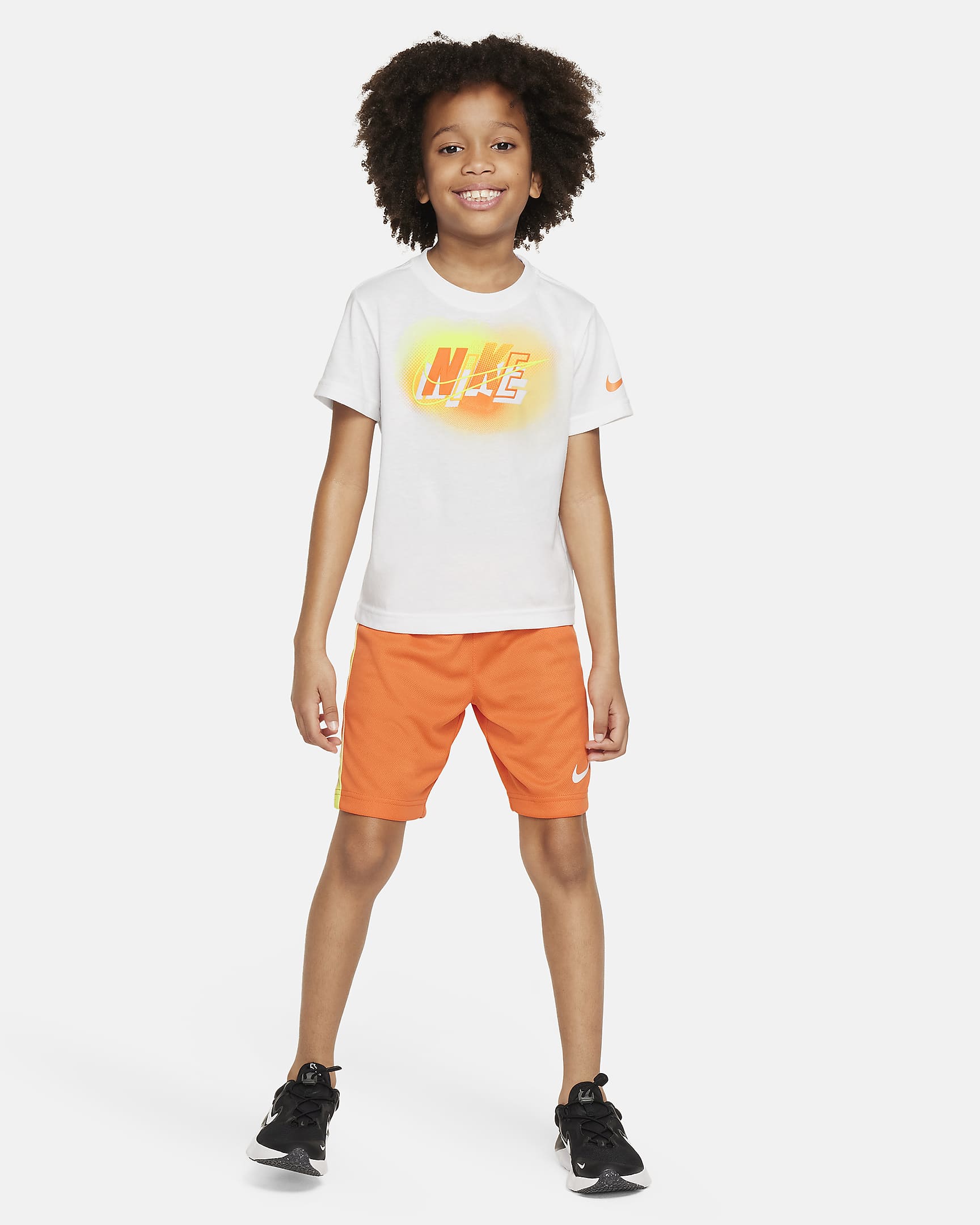 Nike Hazy Rays Younger Kids' Shorts Set - Safety Orange