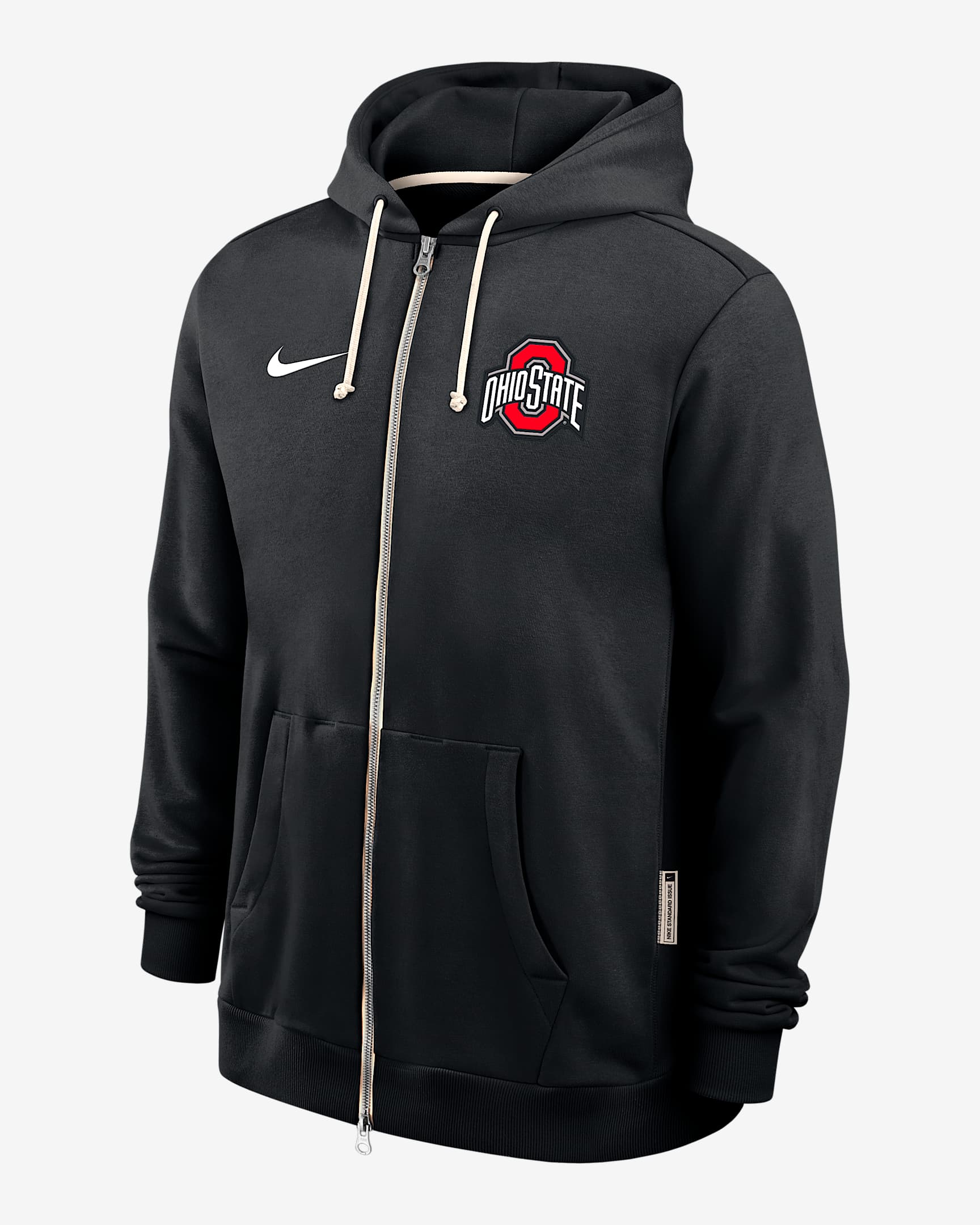 Sudadera con gorro universitaria Nike Dri-FIT de cierre completo para hombre Ohio State Sideline - Negro