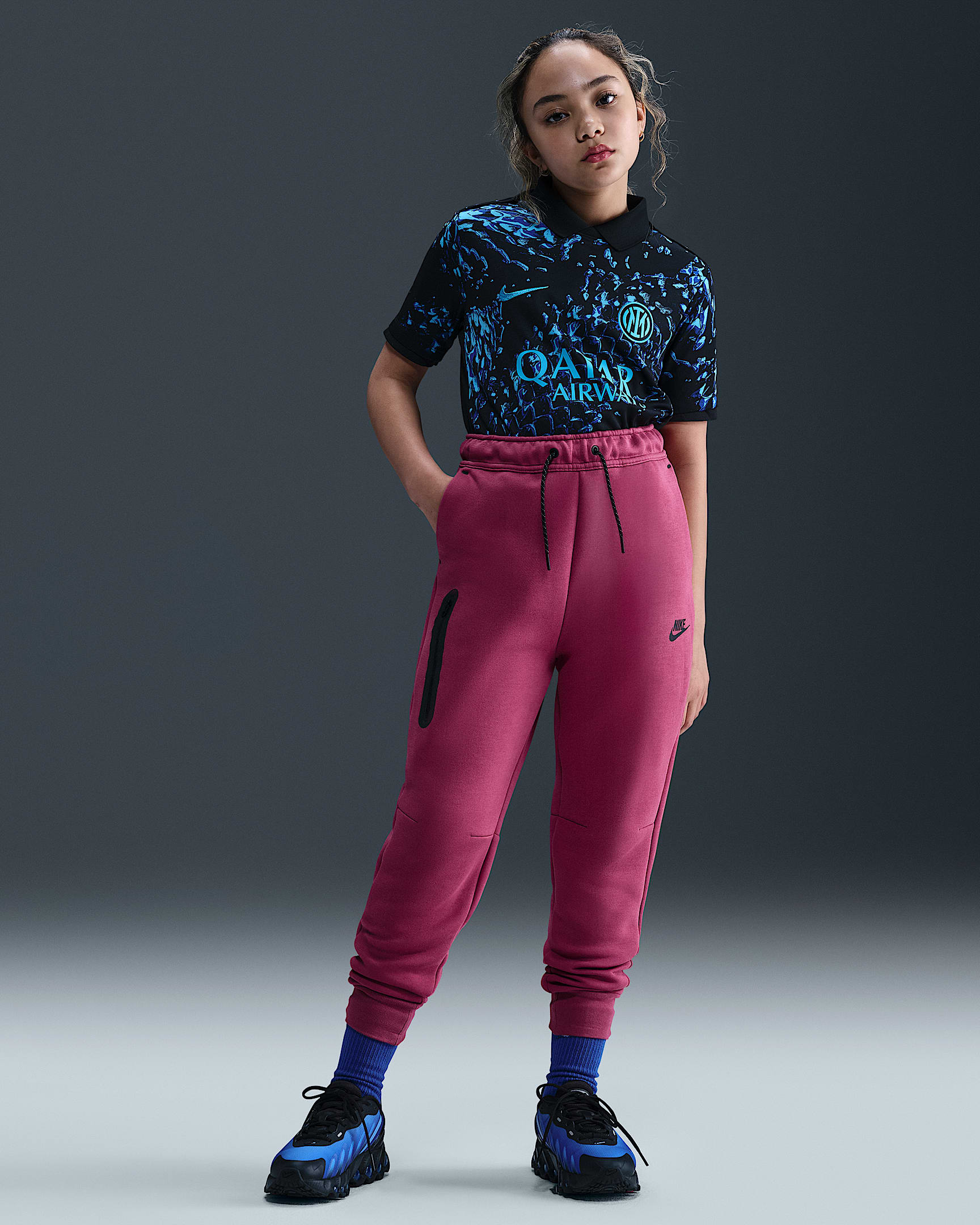 Nike Sportswear Tech Fleece Girls' Joggers - Sweet Beet/Black/Black