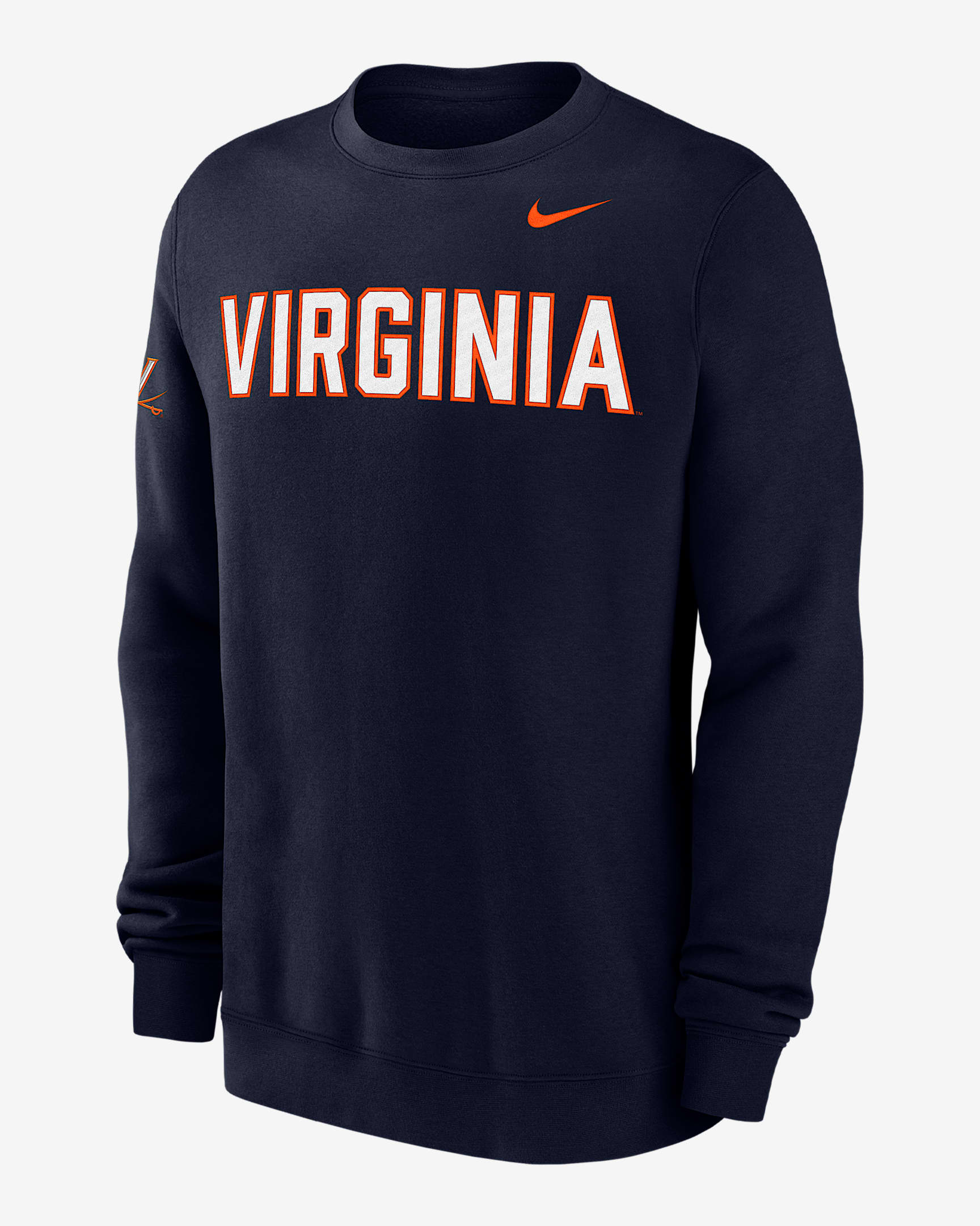 Virginia Club Fleece Men's Nike College Crew-Neck Sweatshirt - College Navy