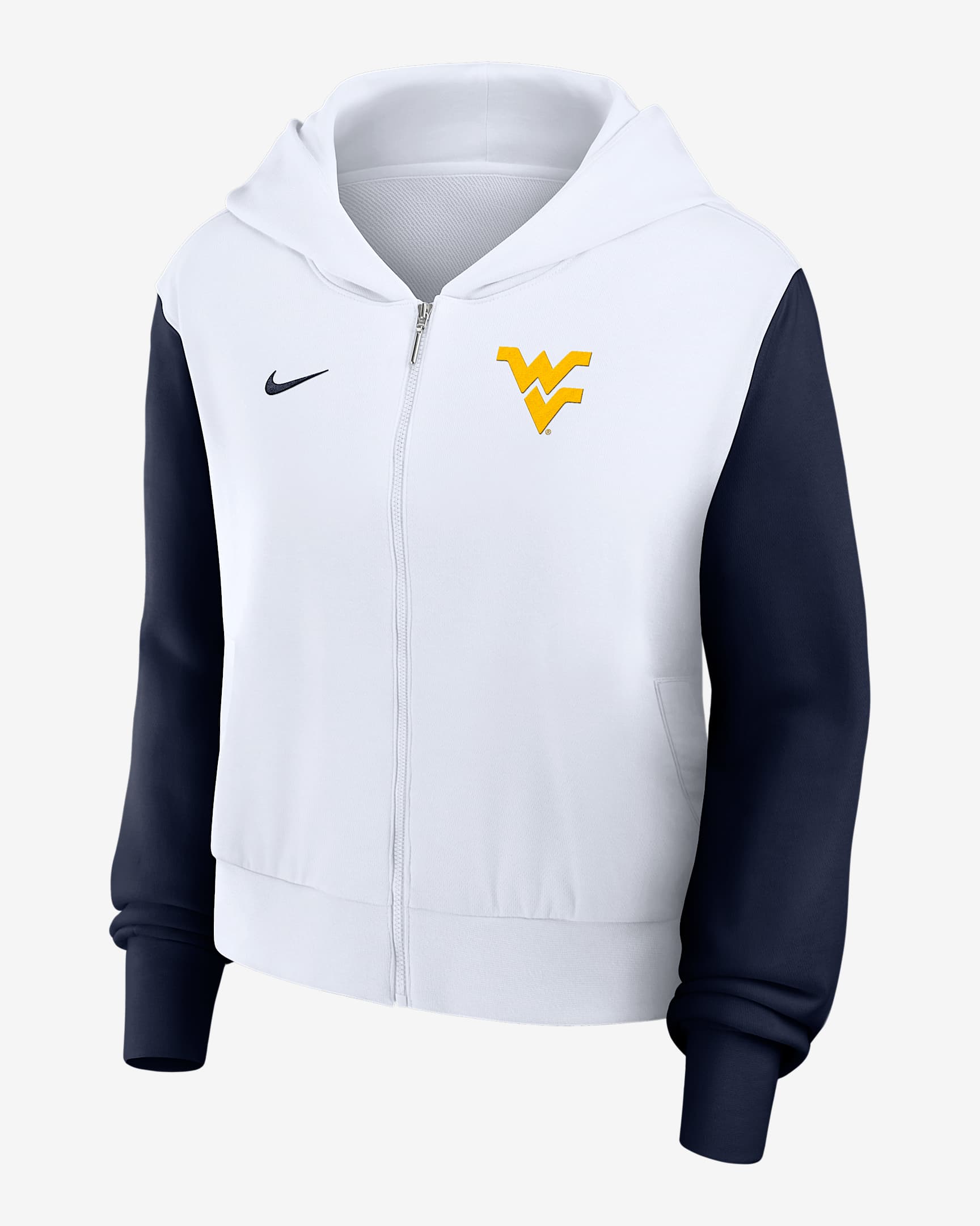 West Virginia Athletic Prep Colorblocked Script Women’s Nike College Full-Zip Hoodie - White