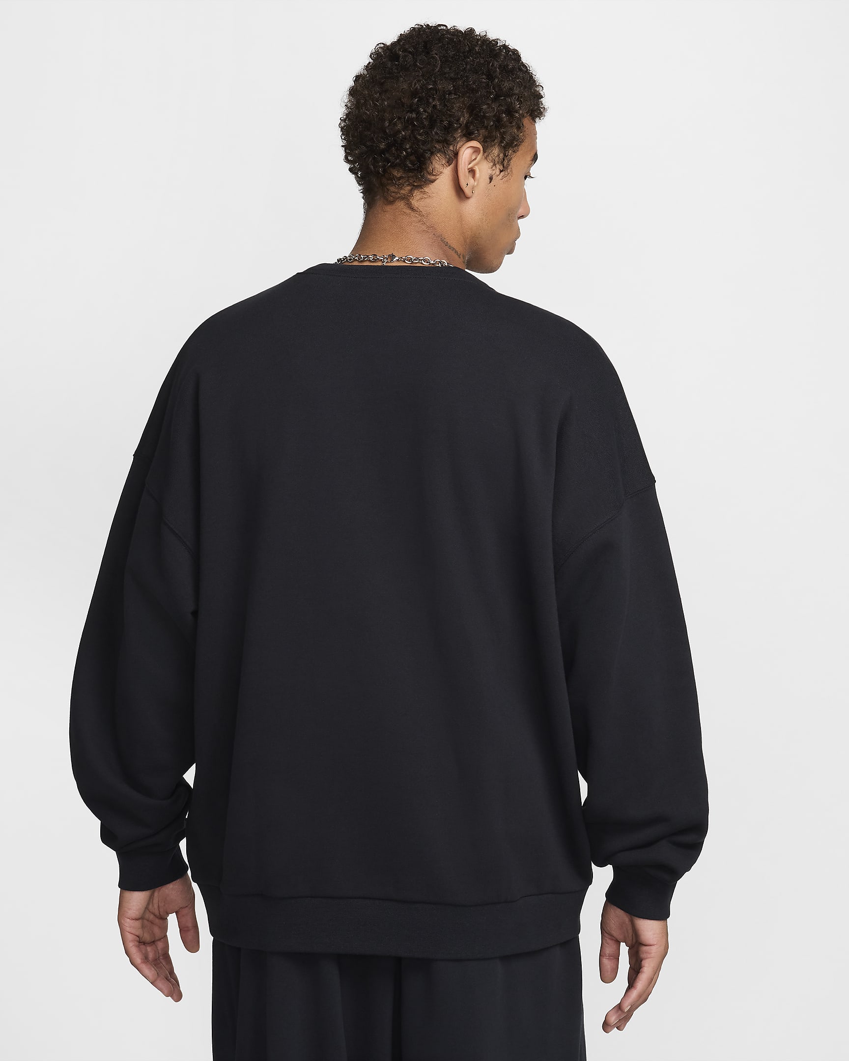 Haut oversize en molleton Nike Club Fleece pour homme - Noir/Noir/Blanc