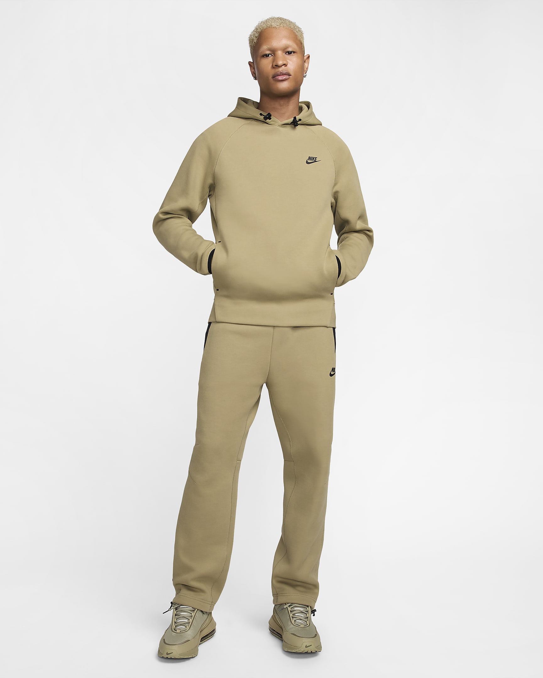 Nike Sportswear Tech Fleece Men's Pullover Hoodie - Neutral Olive/Black