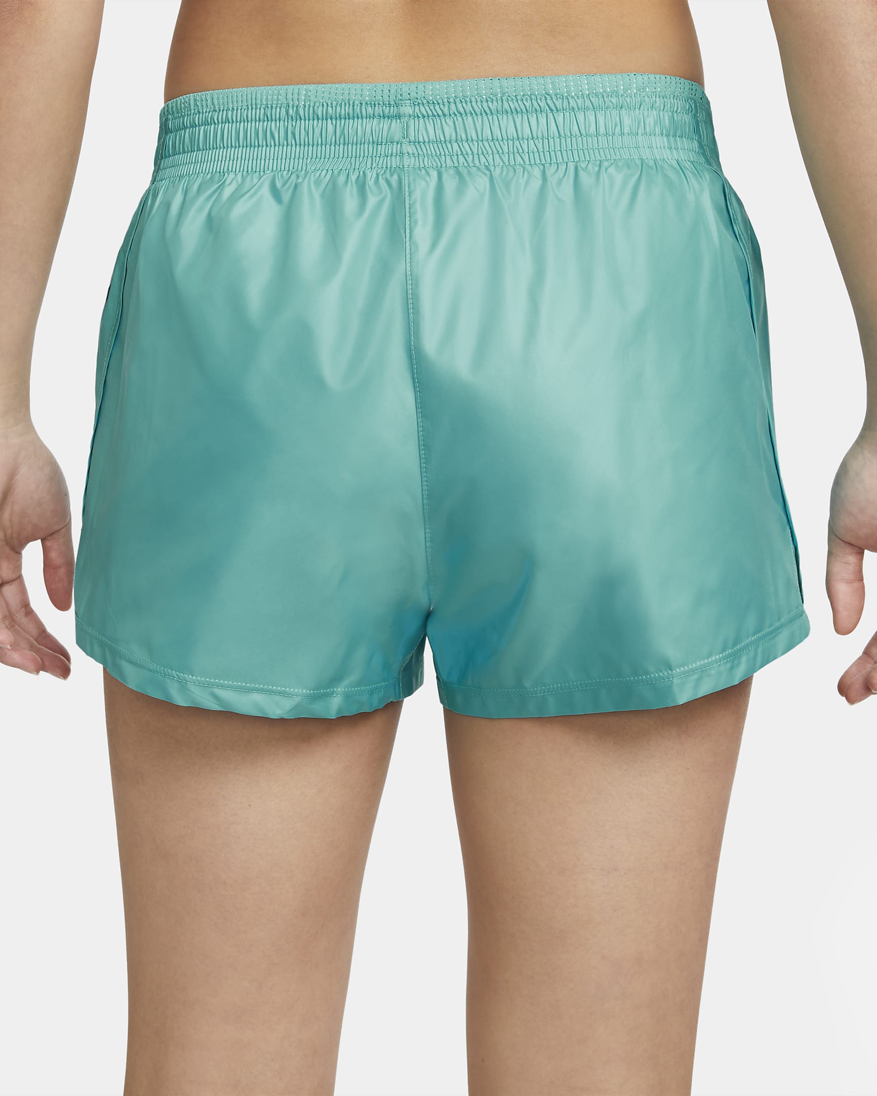 Nike Dri-FIT Swoosh Run 女款跑步短褲 - Washed Teal/白色