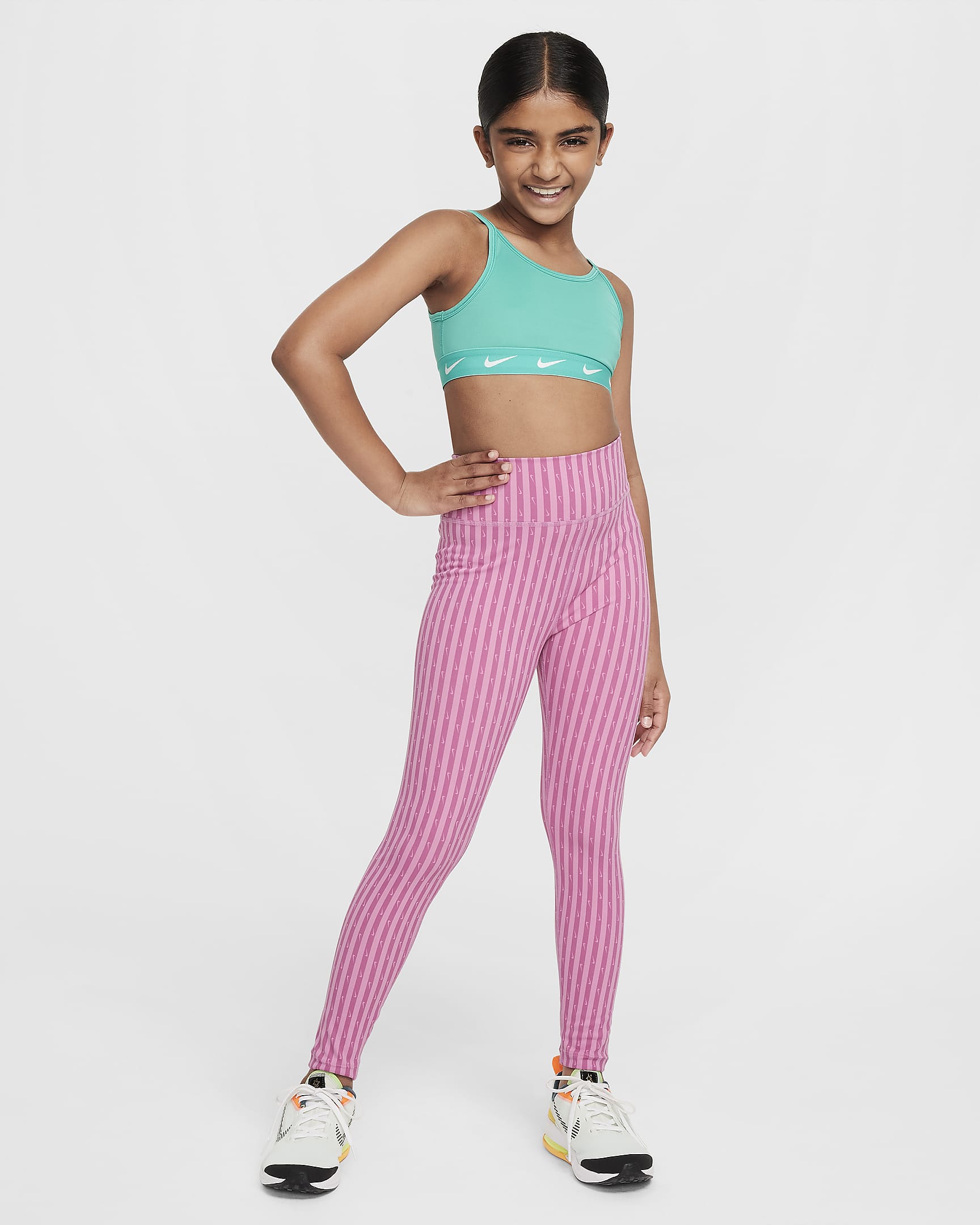 Nike One Older Kids' (Girls') Dri-FIT High-Waisted Leggings - Magic Flamingo/Hyper Pink