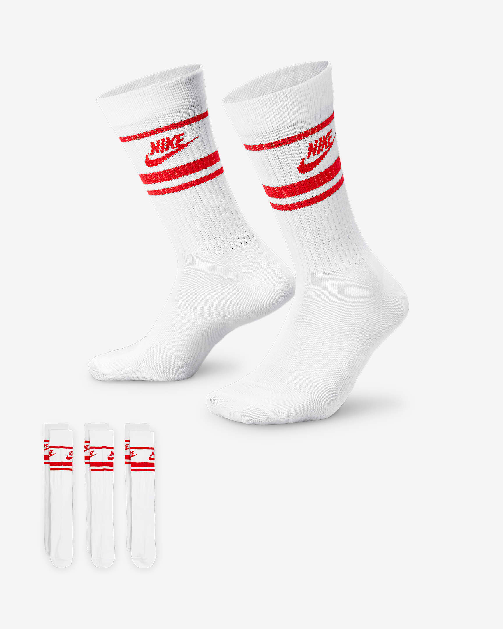 Nike Sportswear DriFIT Everyday Essential Crew Socks (3 Pairs).