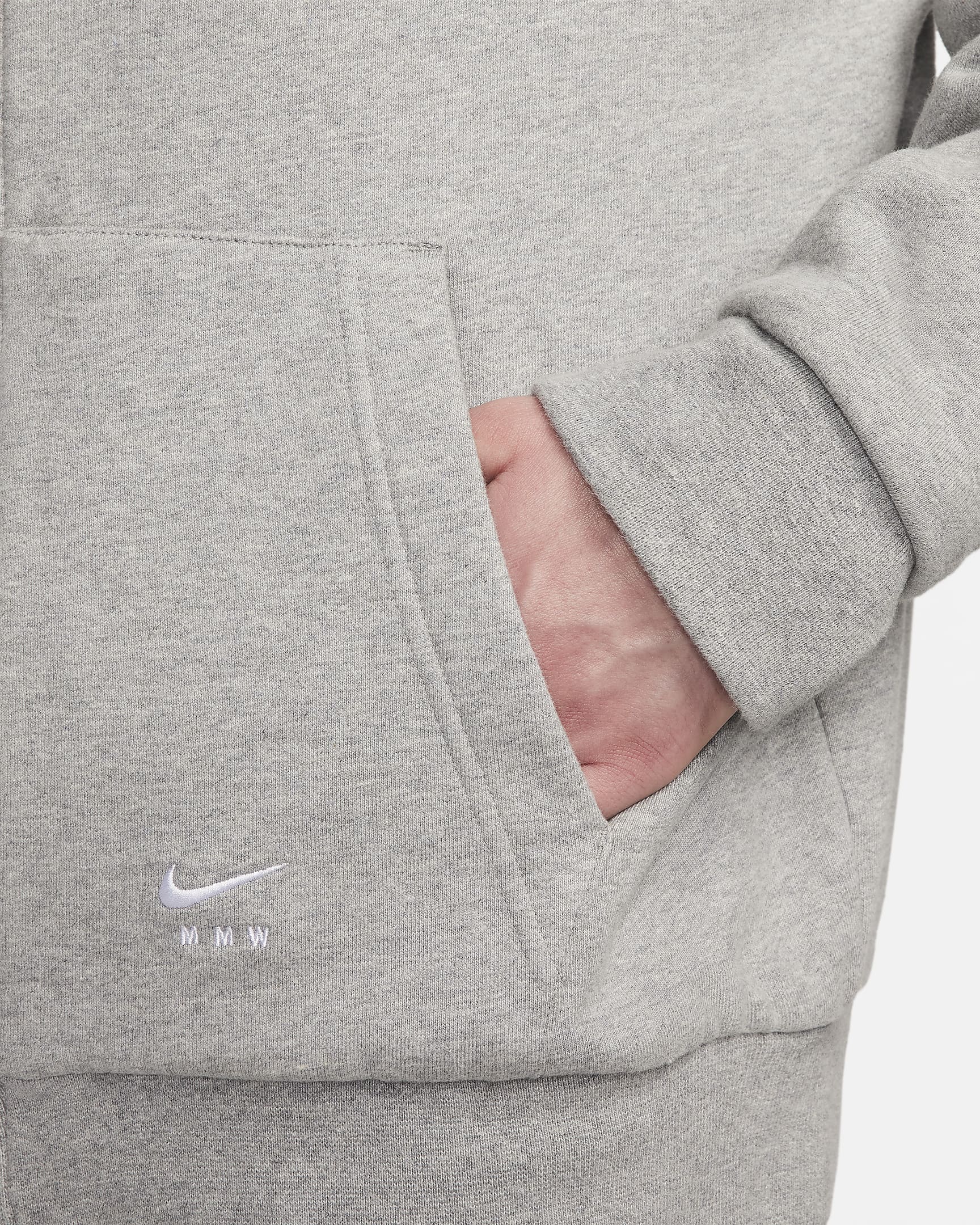 Nike x MMW Full-Zip Fleece Hoodie - Grey Heather