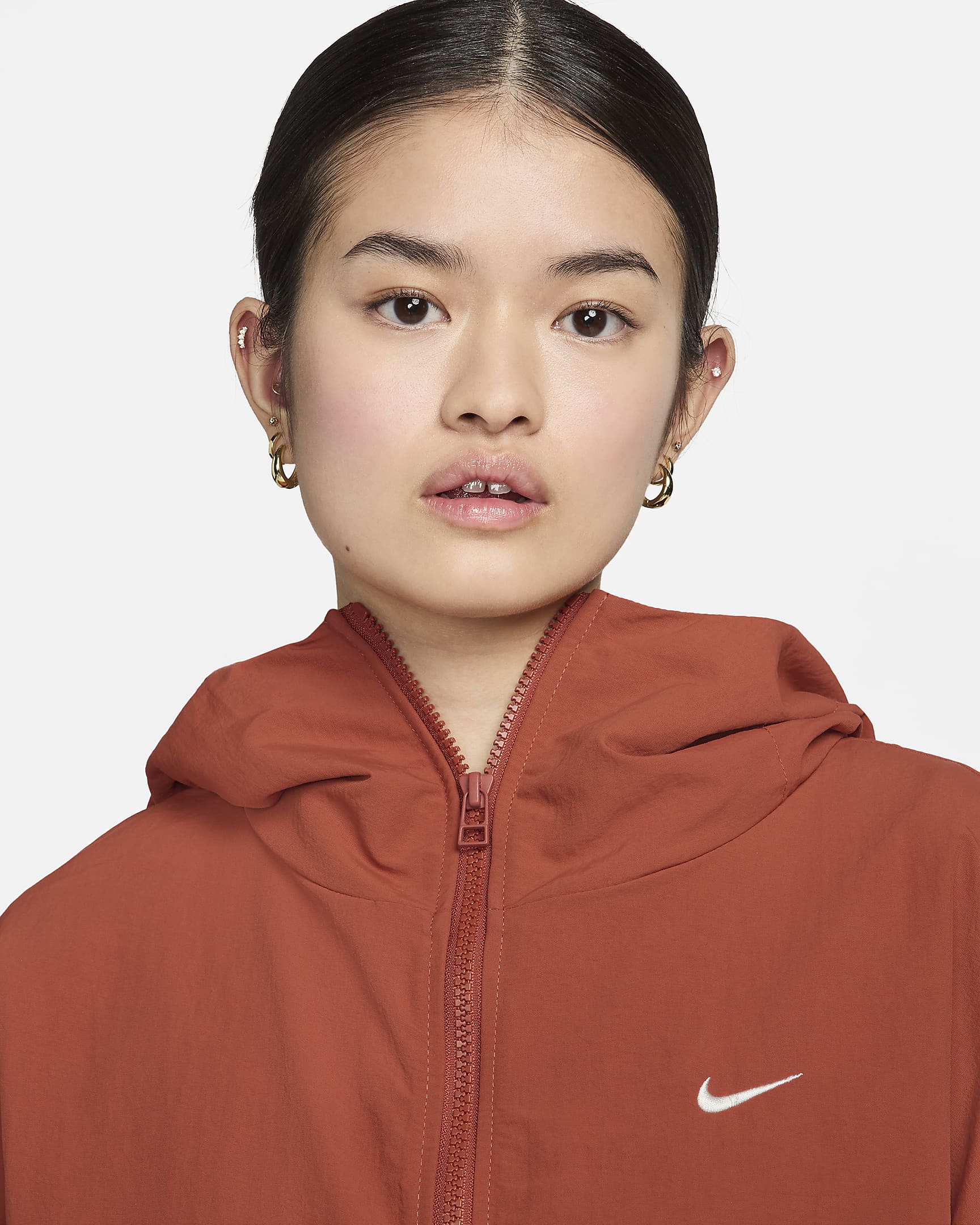 Nike Sportswear Everything Wovens Women's Oversized Hooded Jacket - Burnt Sunrise/Sail