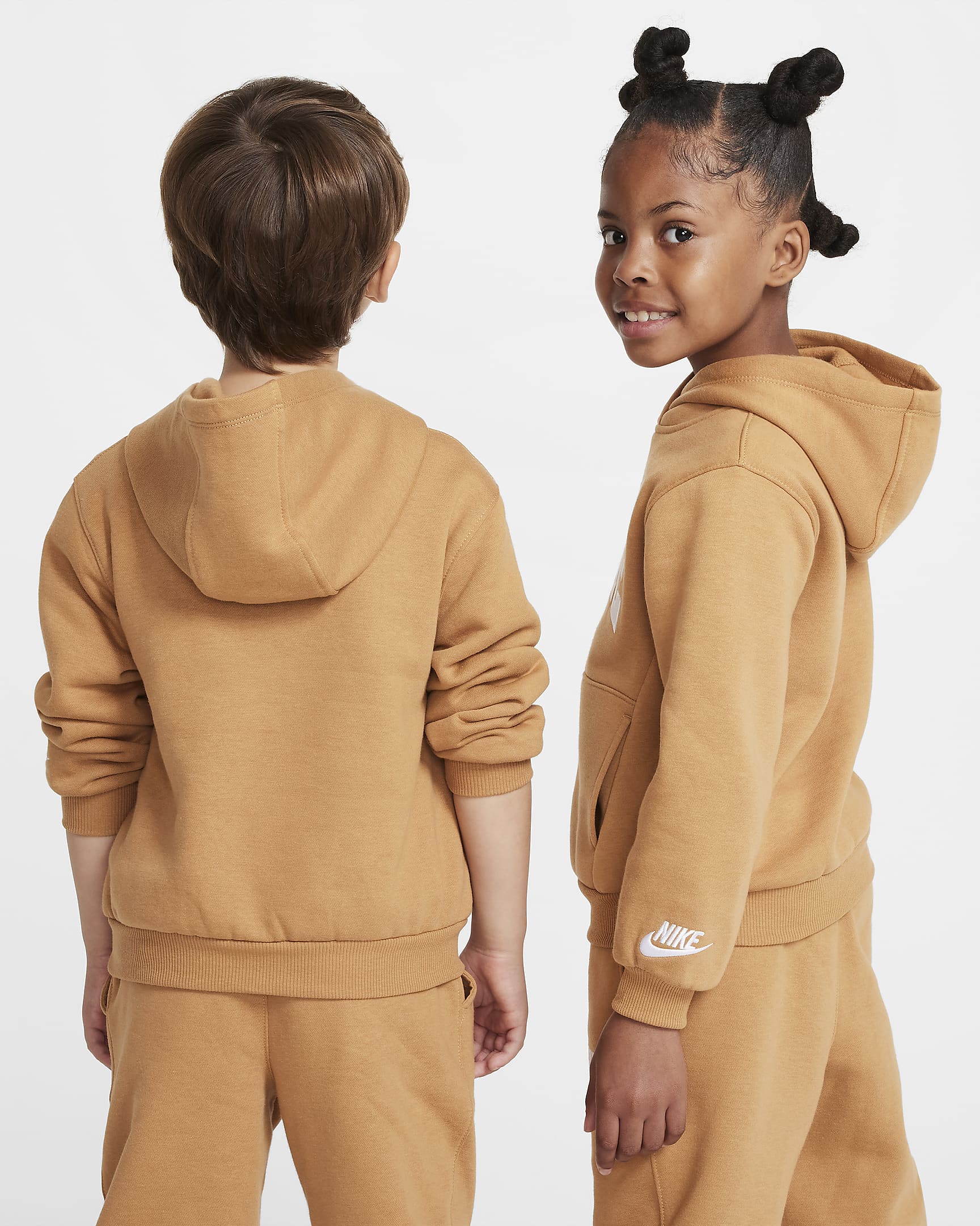 Nike Sportswear Club Little Kids' Applique Fleece Pullover Hoodie - Flax