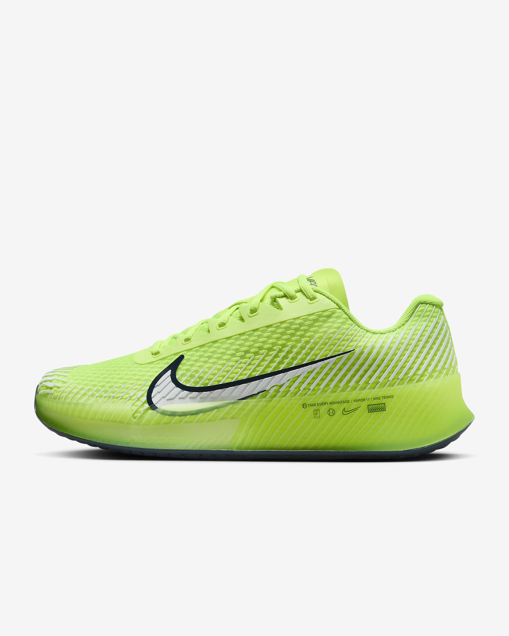 Scarpa da tennis per campi in cemento NikeCourt Air Zoom Vapor 11 – Uomo - Volt/Armory Navy/Bianco