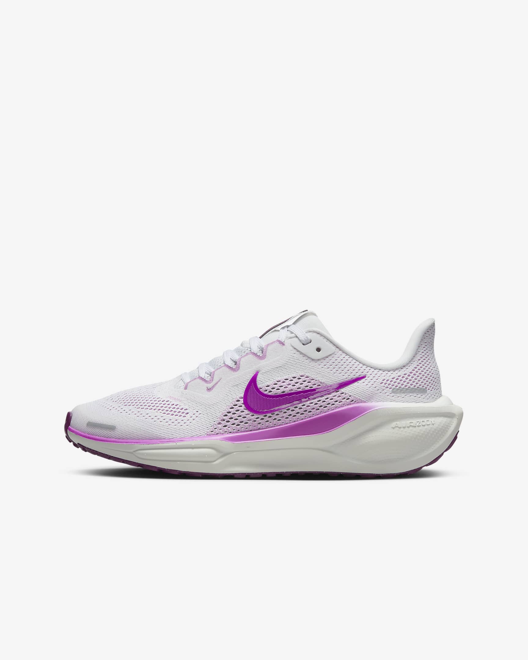 Nike Pegasus 41 Big Kids' Road Running Shoes - White/Black/Beyond Pink/Hyper Violet