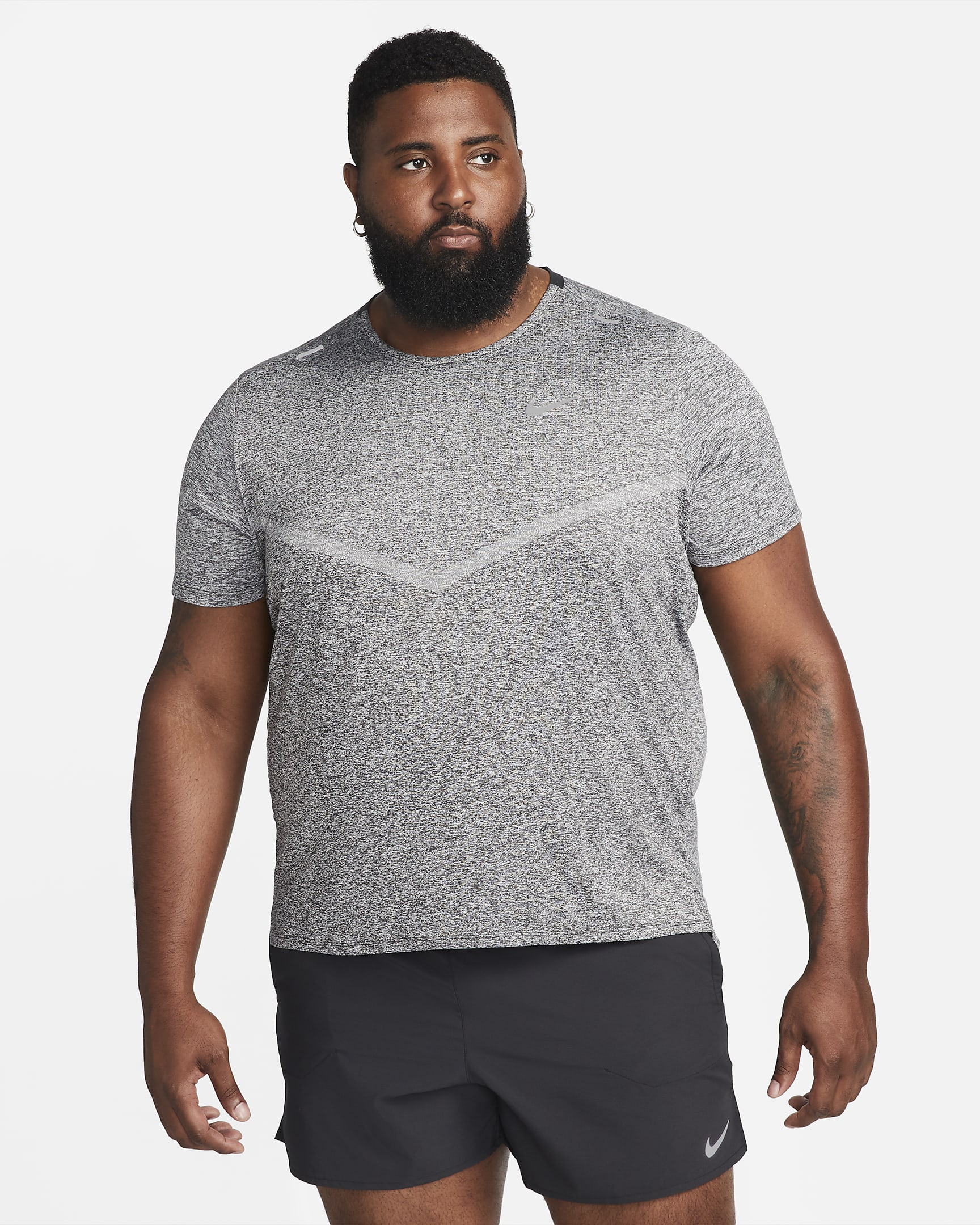 Nike Rise 365 Men's Dri-FIT Short-Sleeve Running Top - Black/Heather