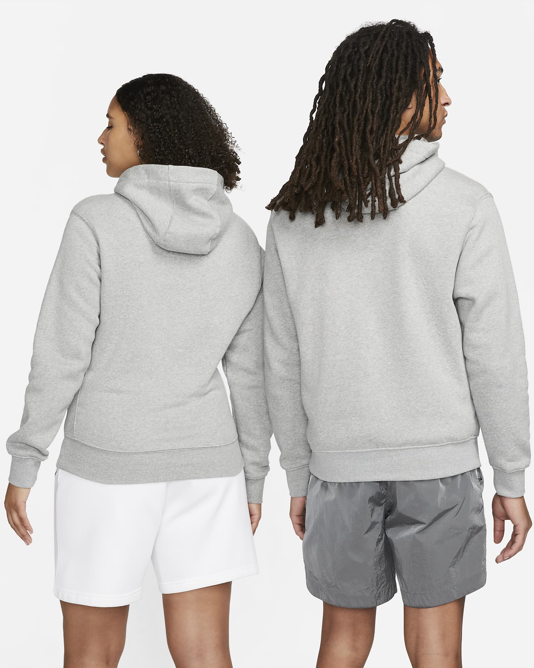 Sweat à capuche Nike Sportswear Club Fleece - Dark Grey Heather/Matte Silver/Blanc