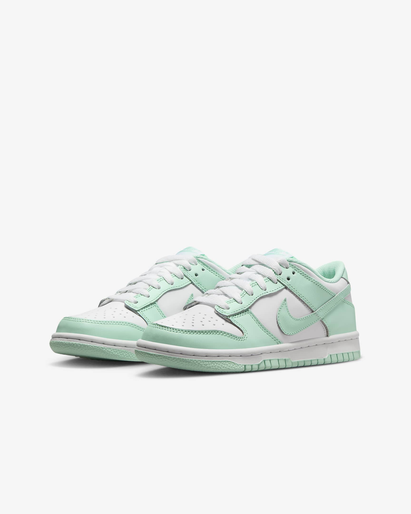 Nike Dunk Low Big Kids' Shoes - White/Mint Foam