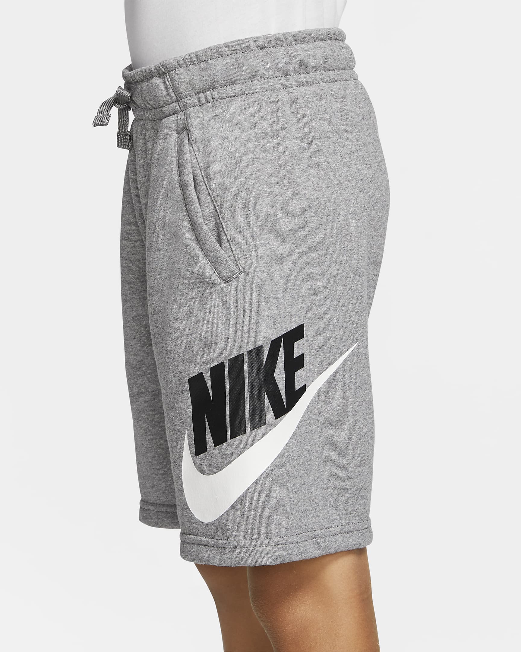 Nike Sportswear Club Fleece Big Kids’ Shorts - Carbon Heather/Smoke Grey