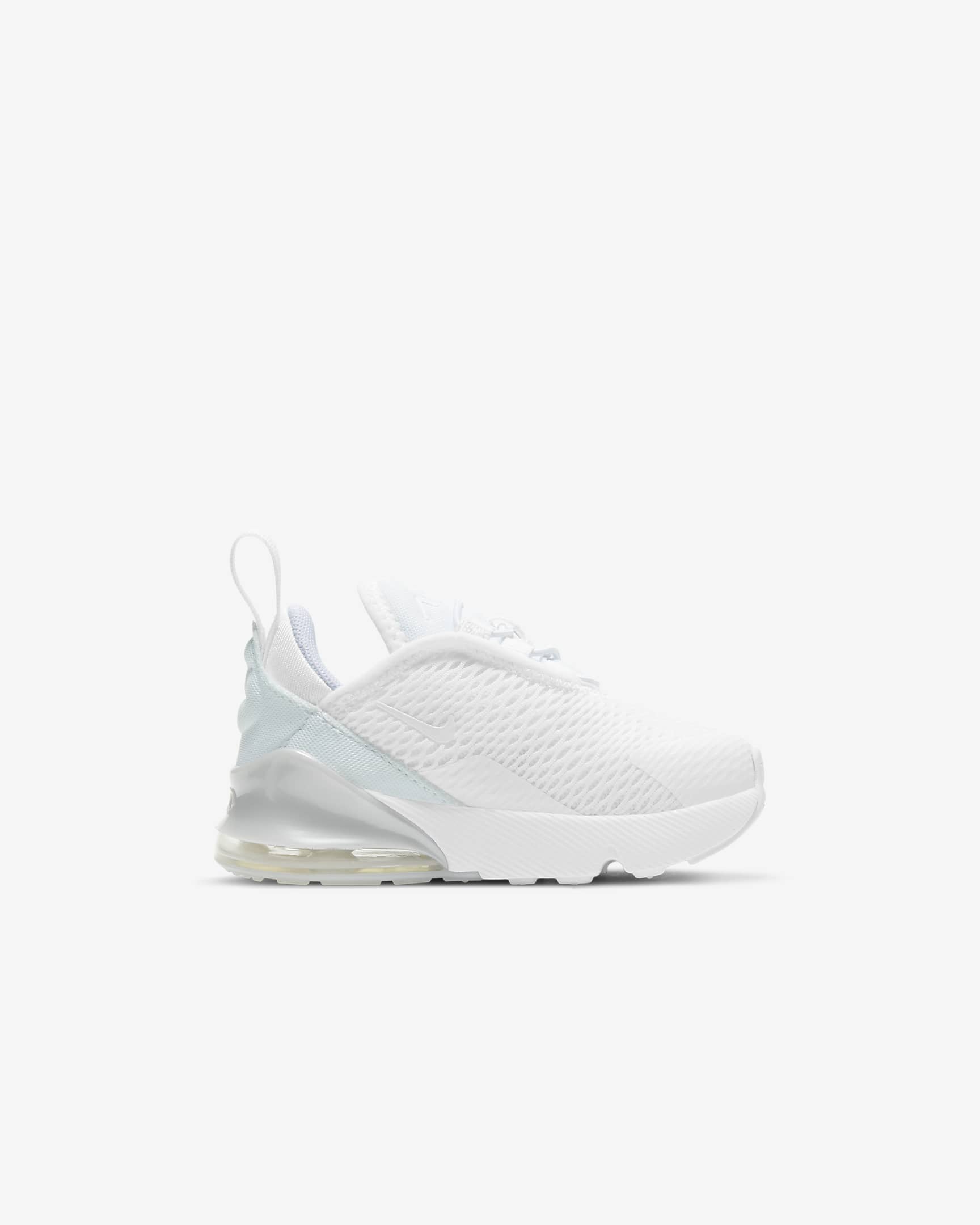 Tenis para bebé e infantil Nike Air Max 270 - Blanco/Plata metalizado/Blanco