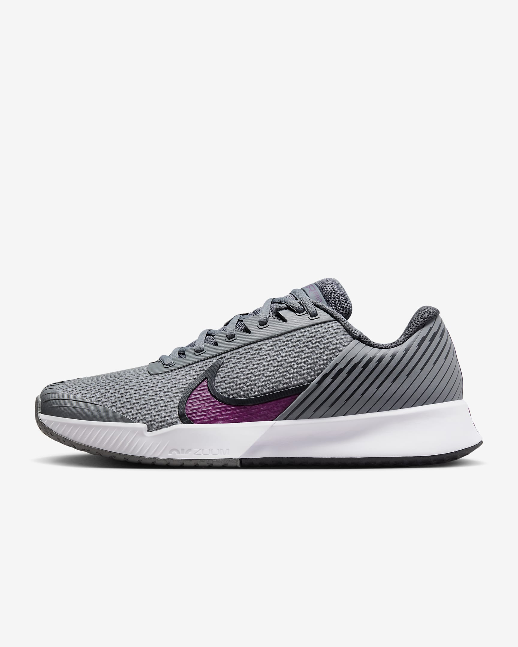 NikeCourt Air Zoom Vapor Pro 2 Men's Hard Court Tennis Shoes - Smoke Grey/Dark Smoke Grey/Black/Sangria