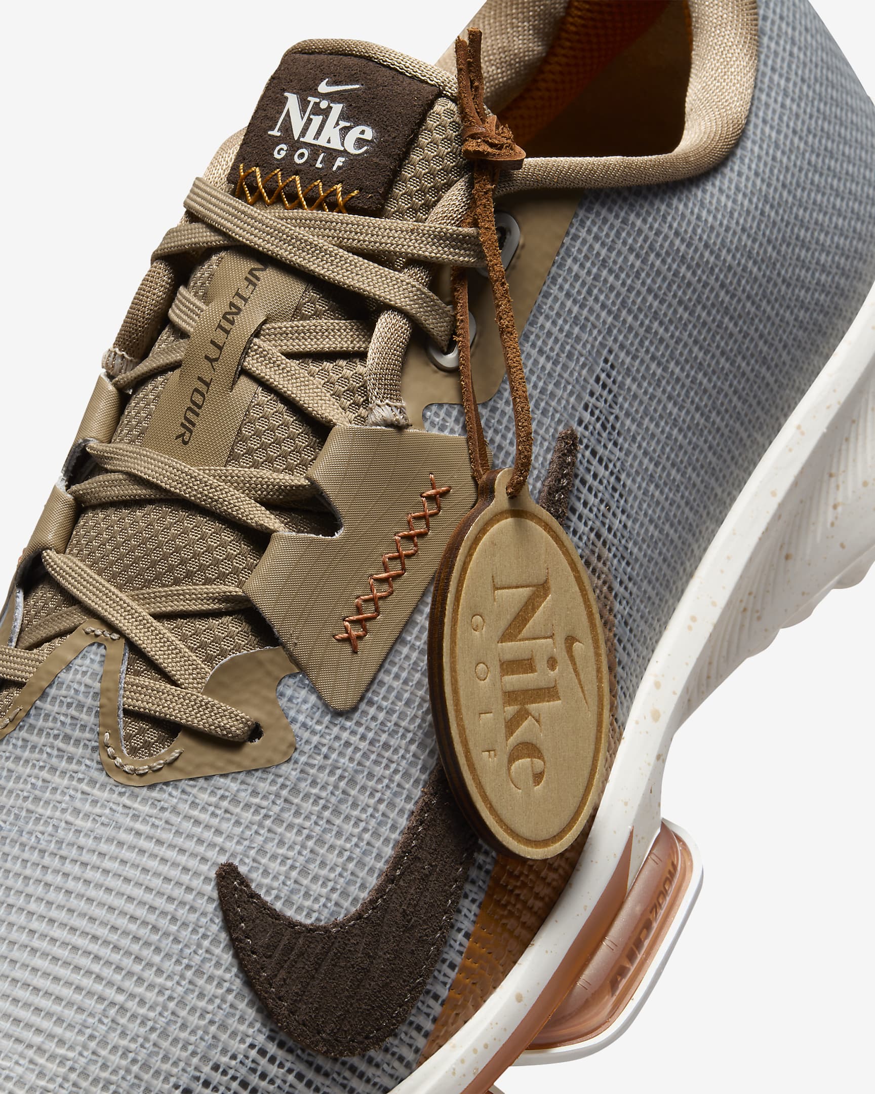 Nike Air Zoom Infinity Tour NRG Golf Shoes (Wide) - Light Iron Ore/Sail/Khaki/Baroque Brown