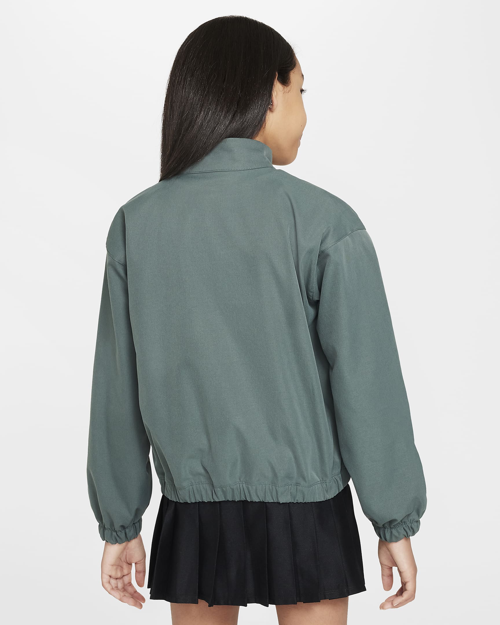 Nike Sportswear Girls' Oversized Lightweight Jacket - Vintage Green/White