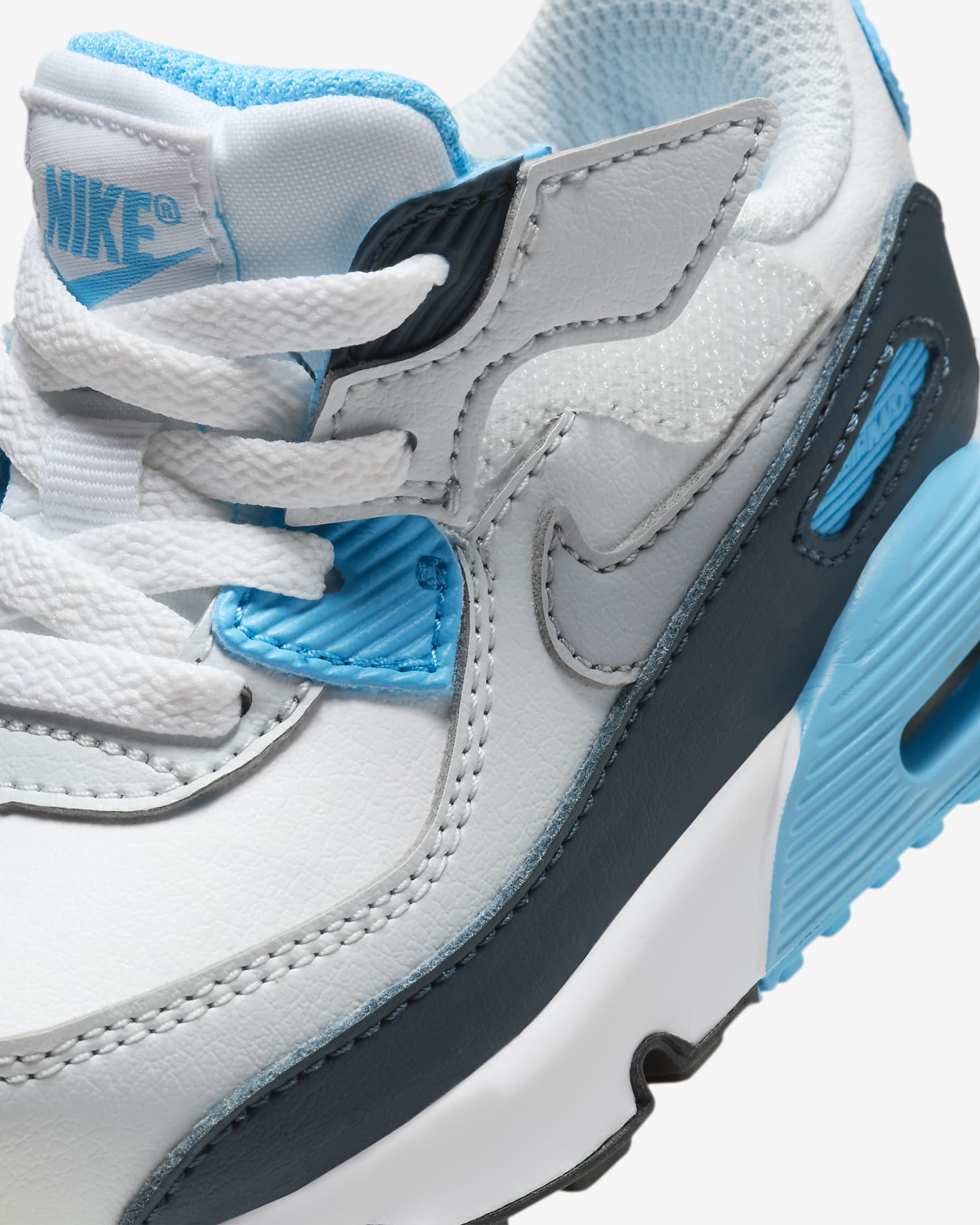 Nike Air Max 90 EasyOn Baby/Toddler Shoes - White/Baltic Blue/Armoury Navy/Wolf Grey