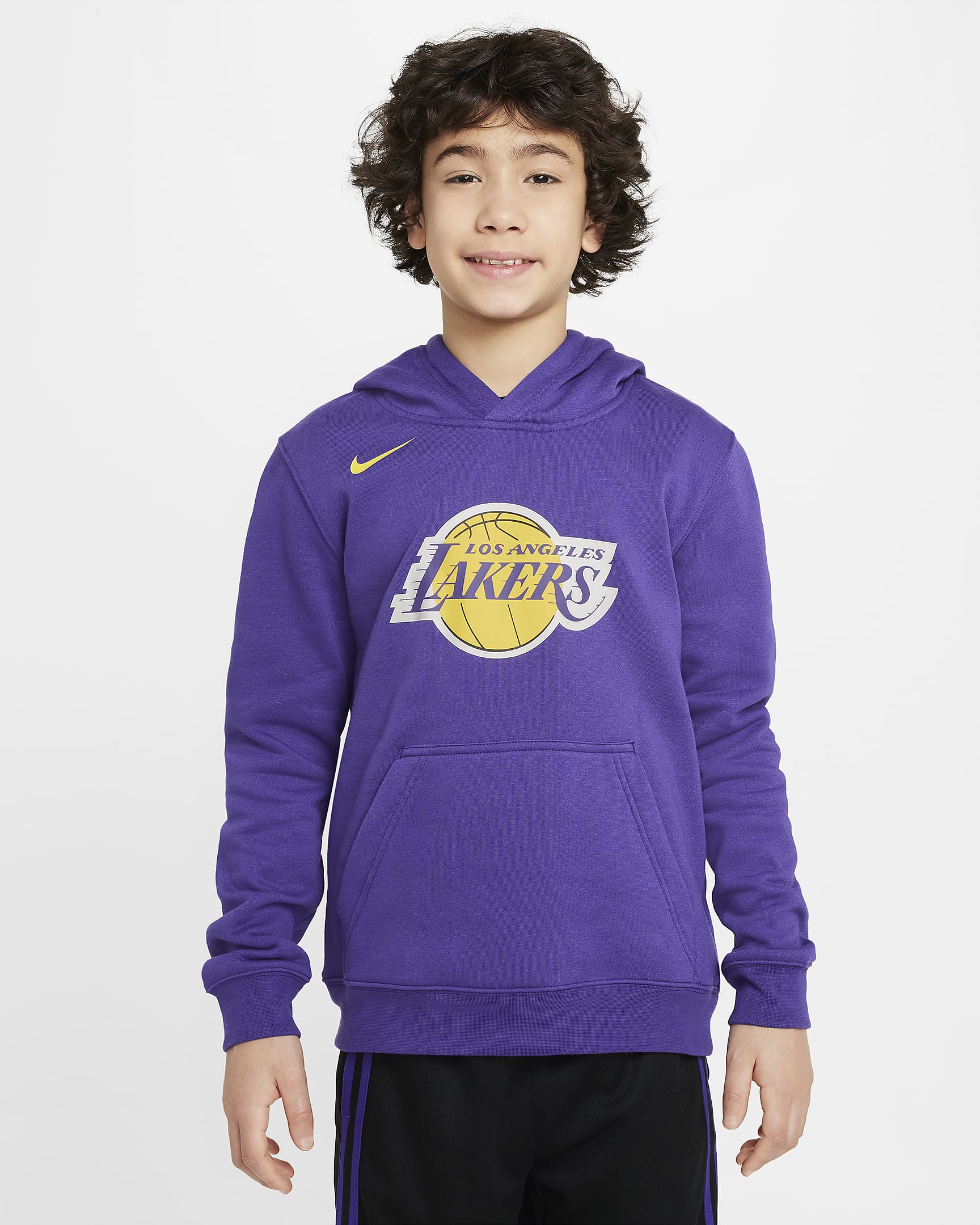 Los Angeles Lakers Club Older Kids' Nike NBA Fleece Pullover Hoodie ...