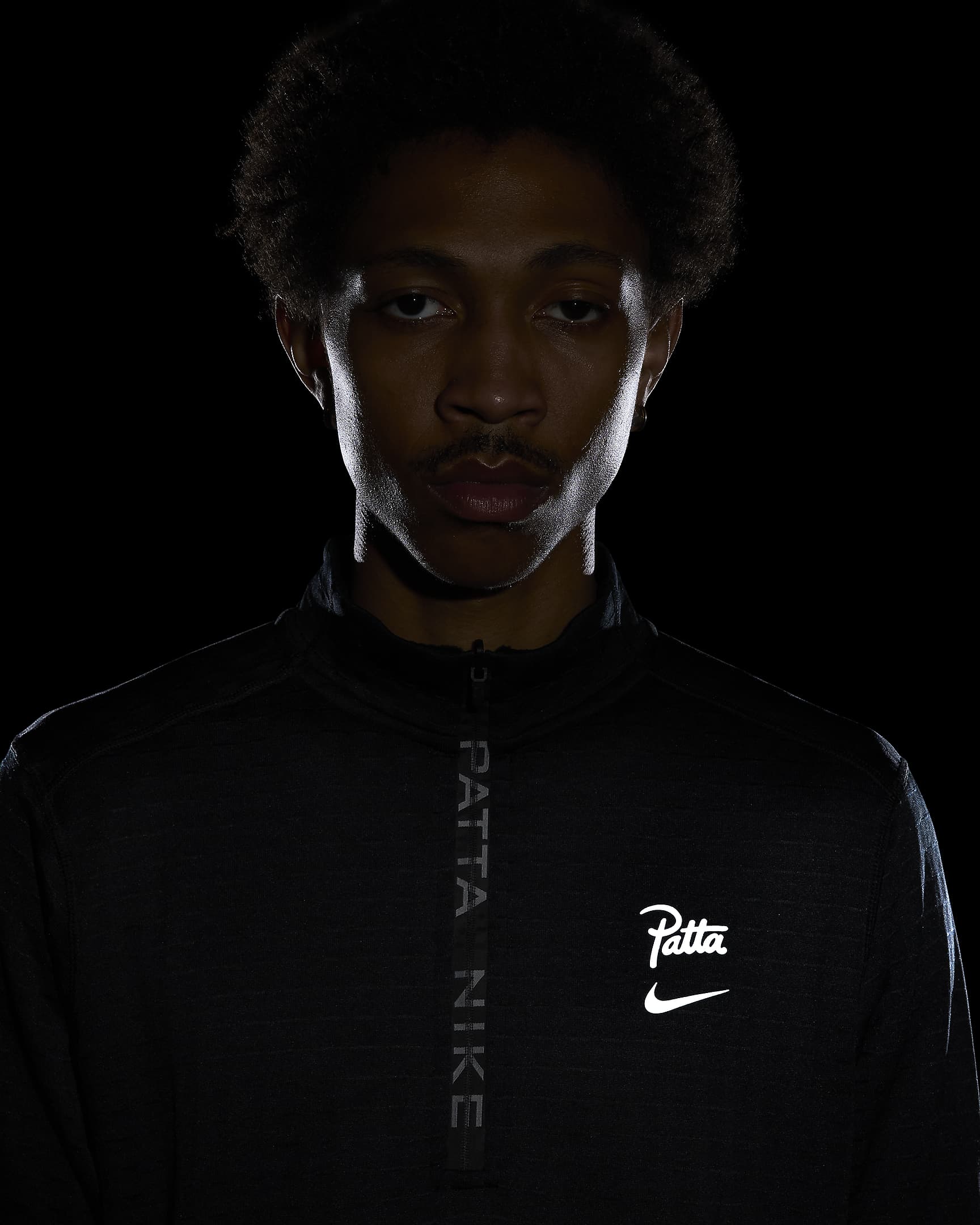 Nike x Patta Running Team Part superior de màniga llarga amb mitja cremallera - Negre